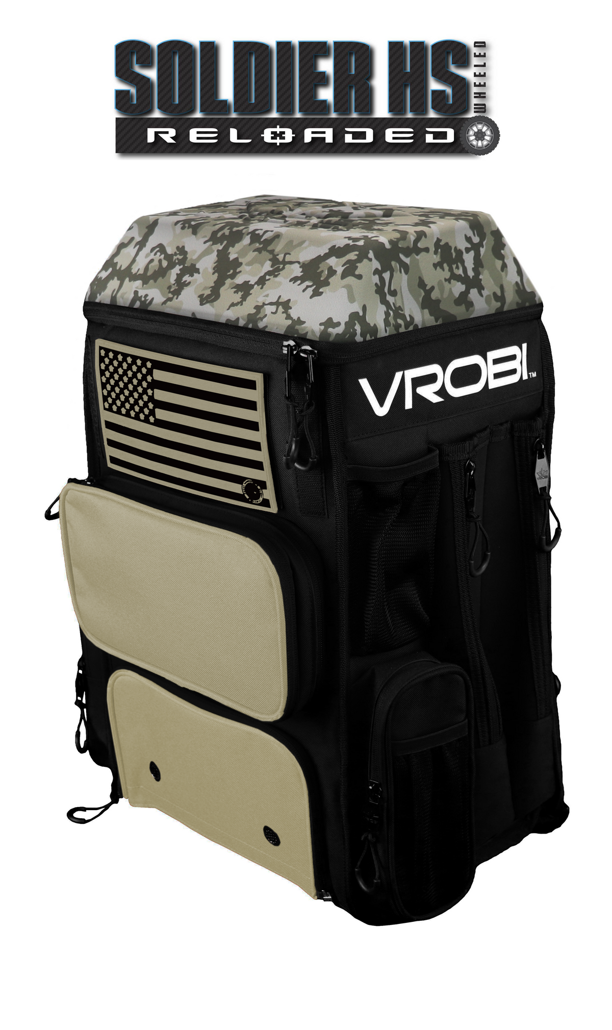 SOLDIER HS RELOADED ONE NATION ARMY WOODLAND CAMO WHEELED BAG