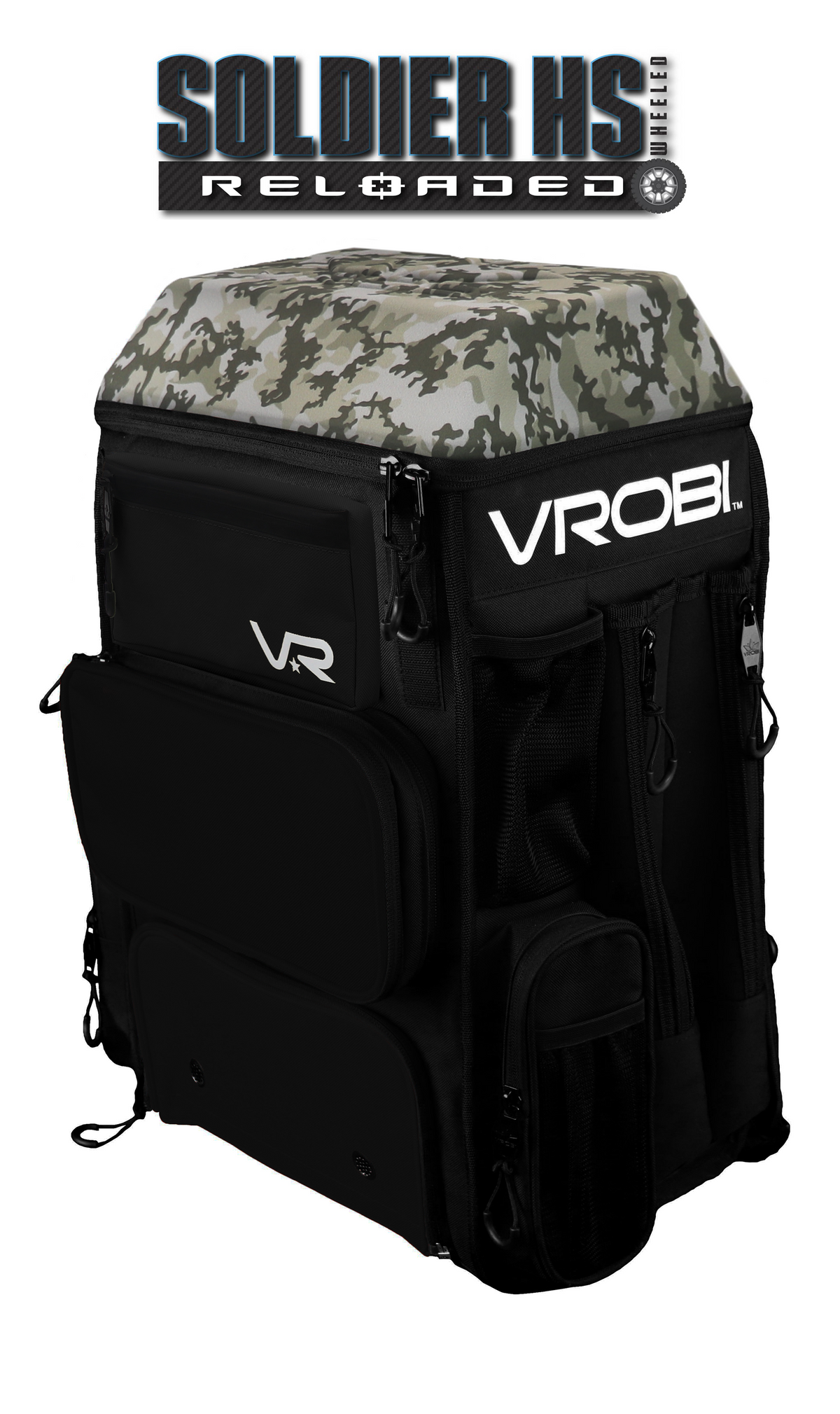 SOLDIER HS RELOADED ARMY WOODLAND CAMO WHEELED BAG