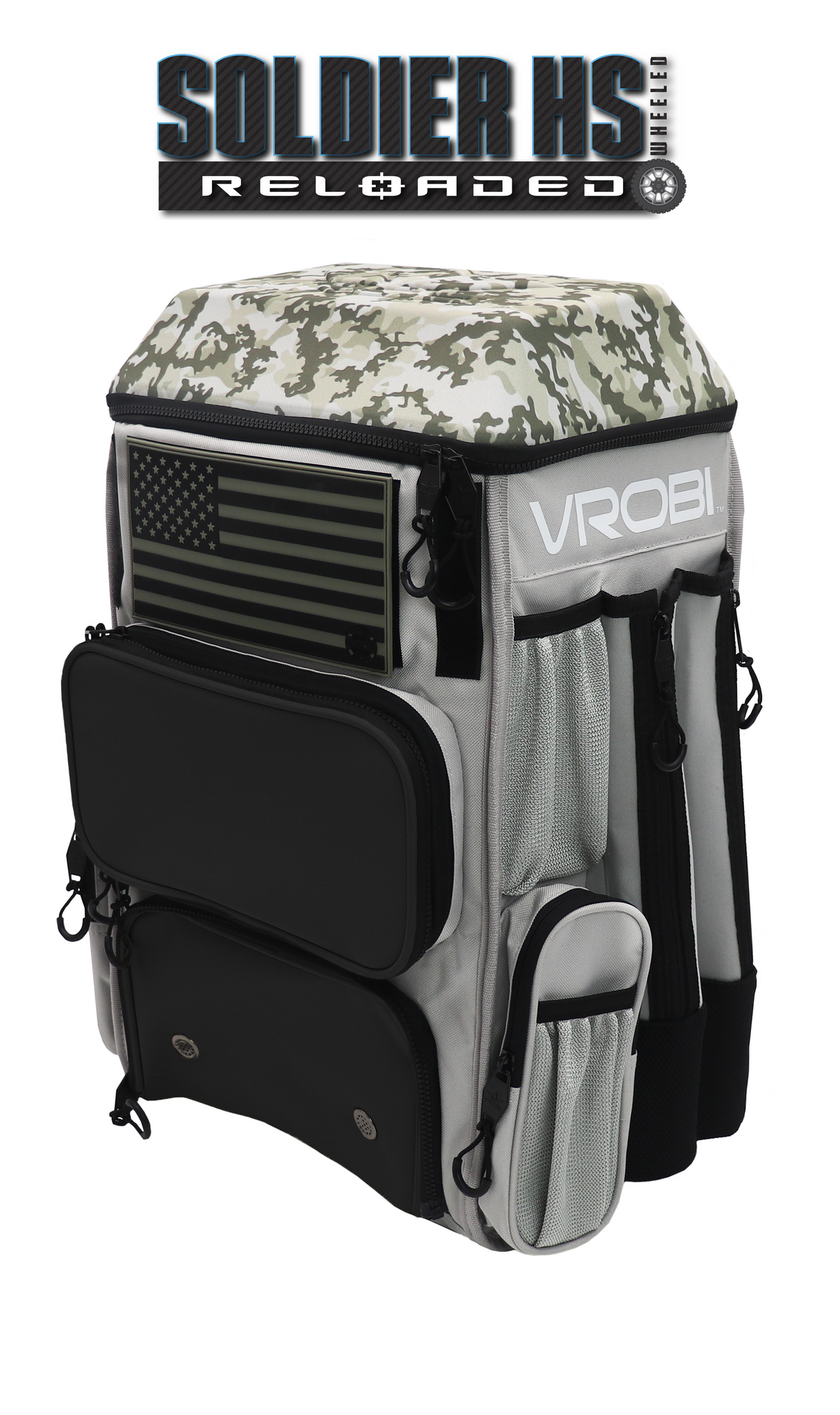 SOLDIER HS RELOADED ONE NATION ARMY WOODLAND CAMO WHEELED BAG