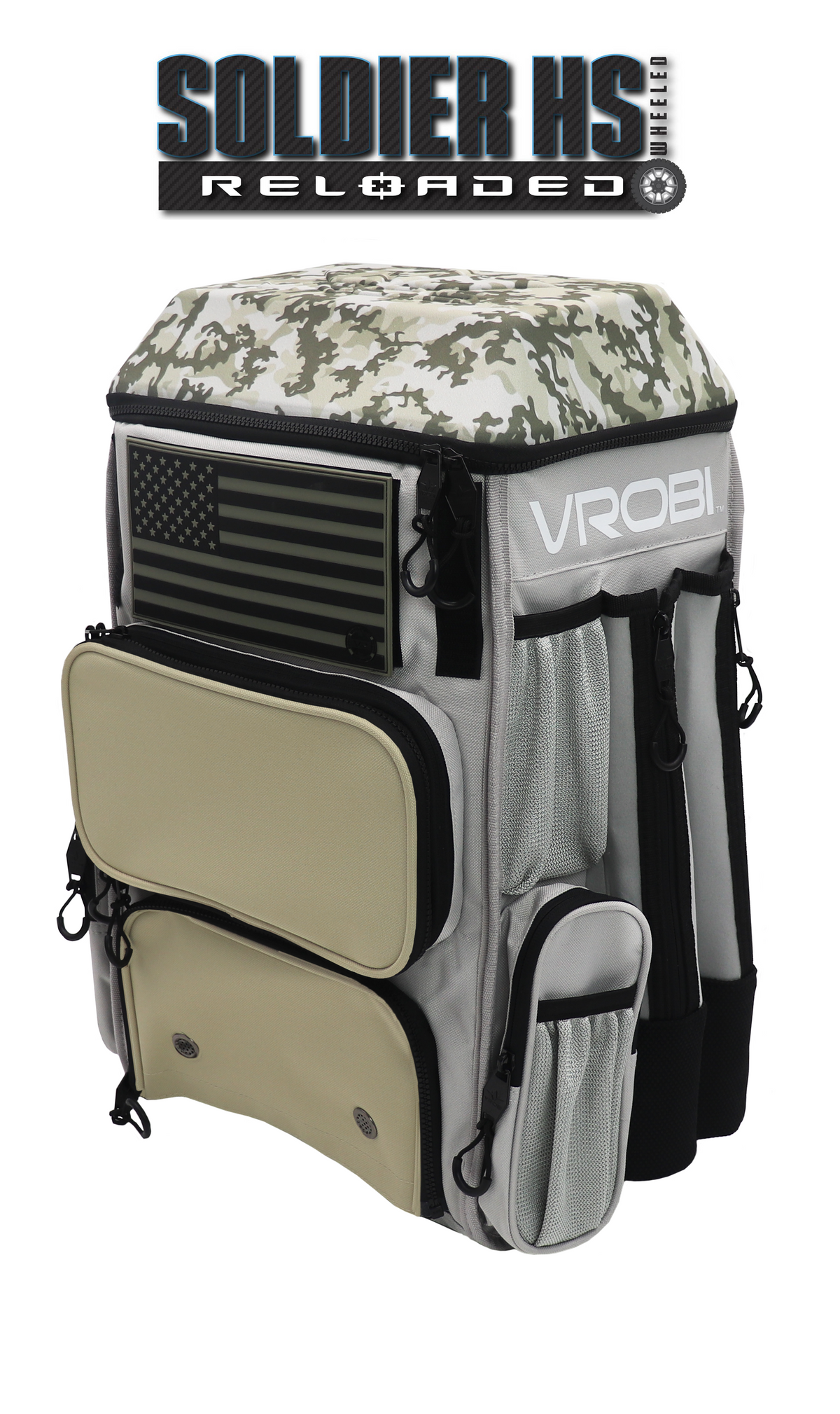SOLDIER HS RELOADED ONE NATION ARMY WOODLAND CAMO WHEELED BAG