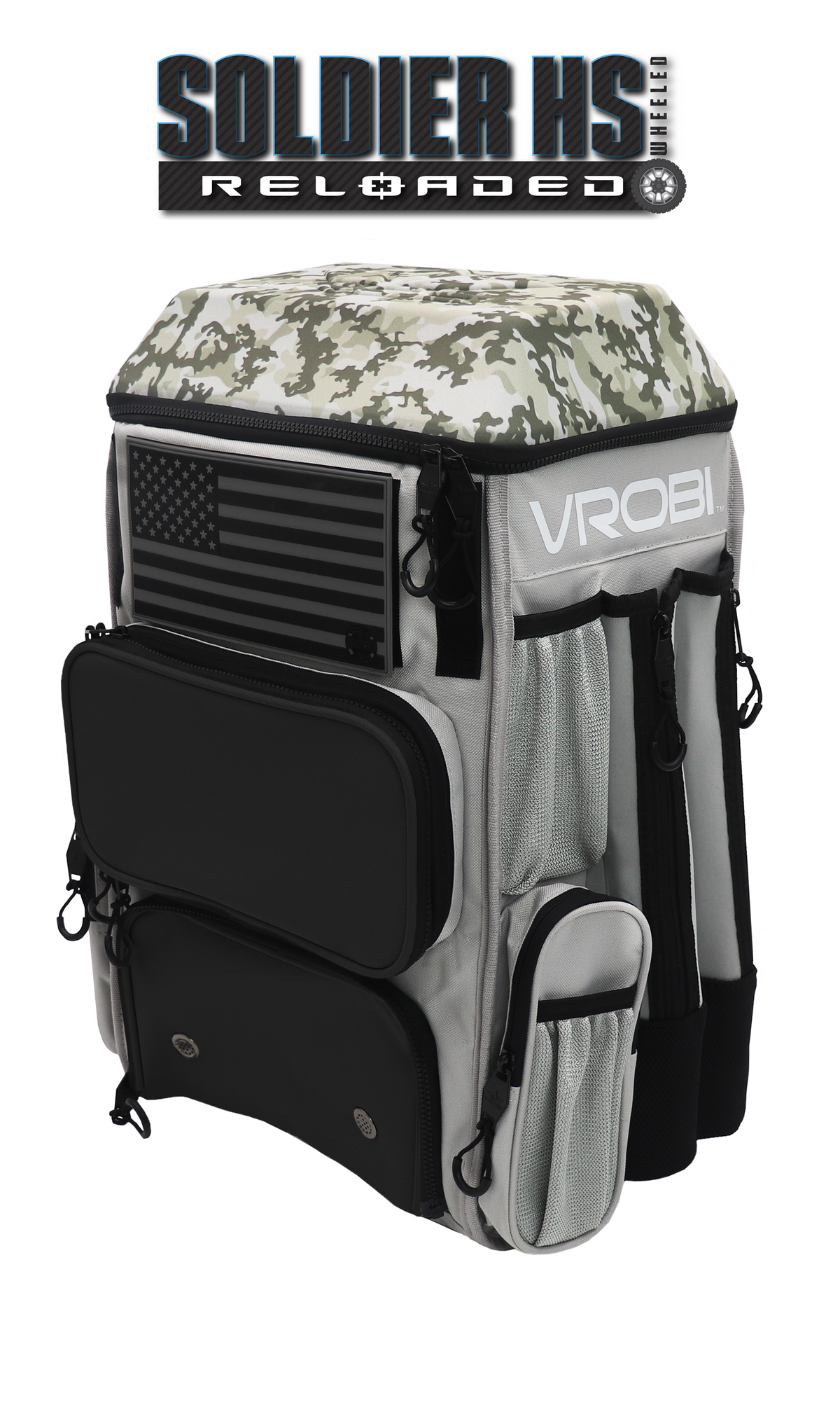 SOLDIER HS RELOADED ONE NATION ARMY WOODLAND CAMO WHEELED BAG