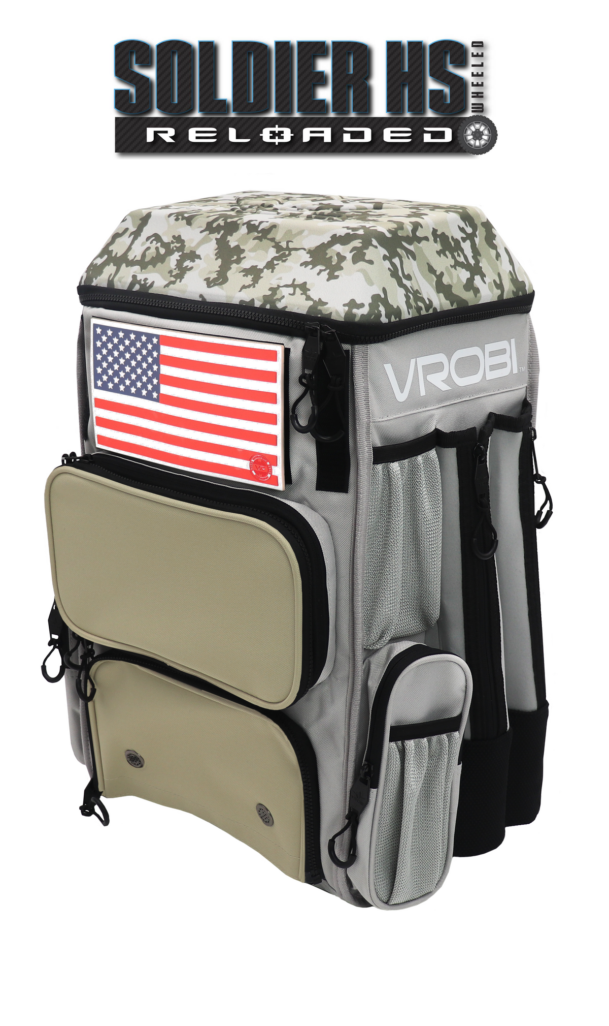 SOLDIER HS RELOADED ONE NATION ARMY WOODLAND CAMO WHEELED BAG