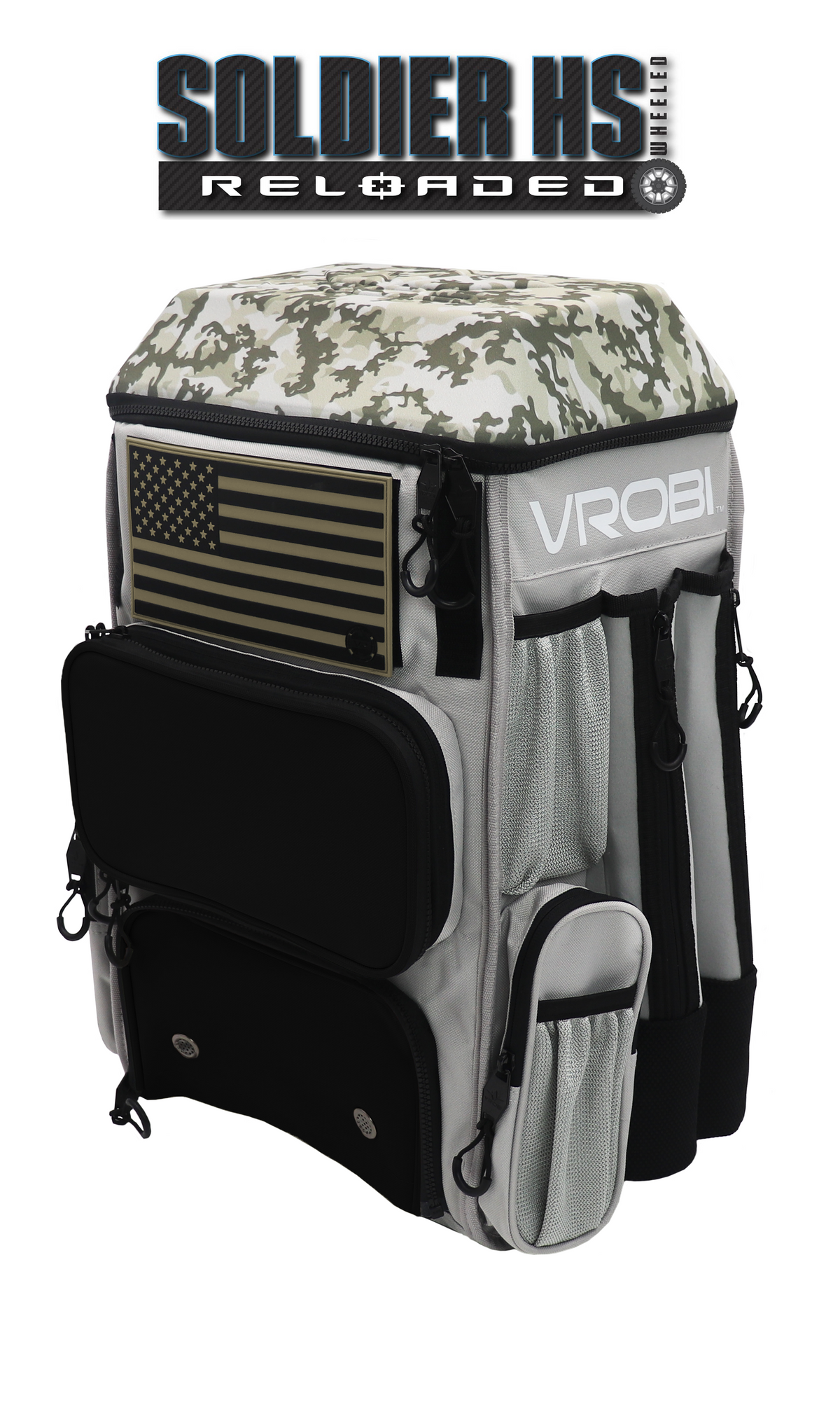 SOLDIER HS RELOADED ONE NATION ARMY WOODLAND CAMO WHEELED BAG