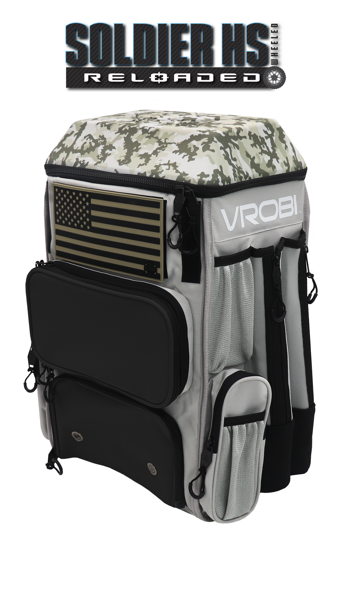 SOLDIER HS RELOADED ONE NATION ARMY WOODLAND CAMO WHEELED BAG
