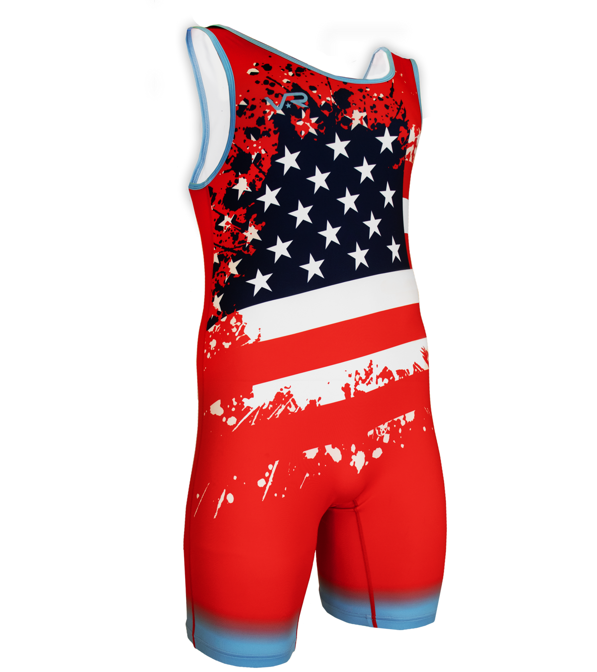 Youth Freestyle Wrestling Singlet- Stars and Stripes- Red