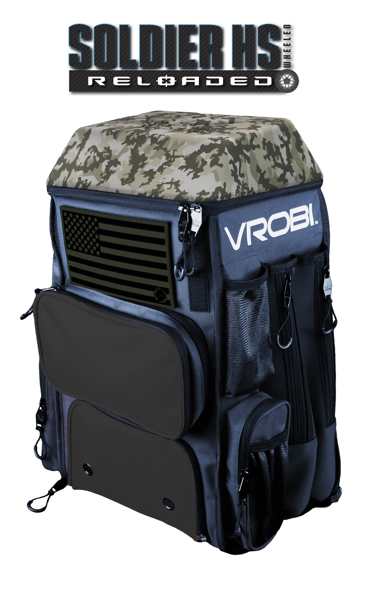 SOLDIER HS RELOADED ONE NATION ARMY WOODLAND CAMO WHEELED BAG