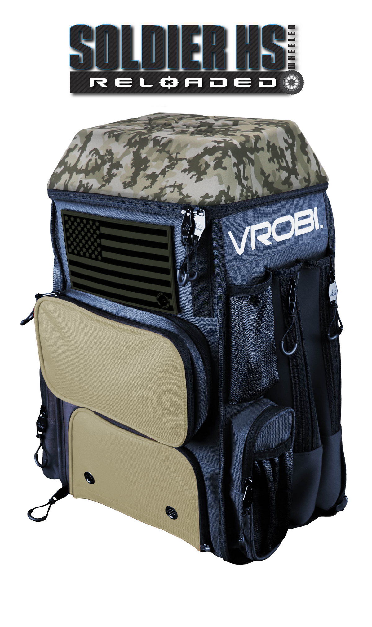 SOLDIER HS RELOADED ONE NATION ARMY WOODLAND CAMO WHEELED BAG