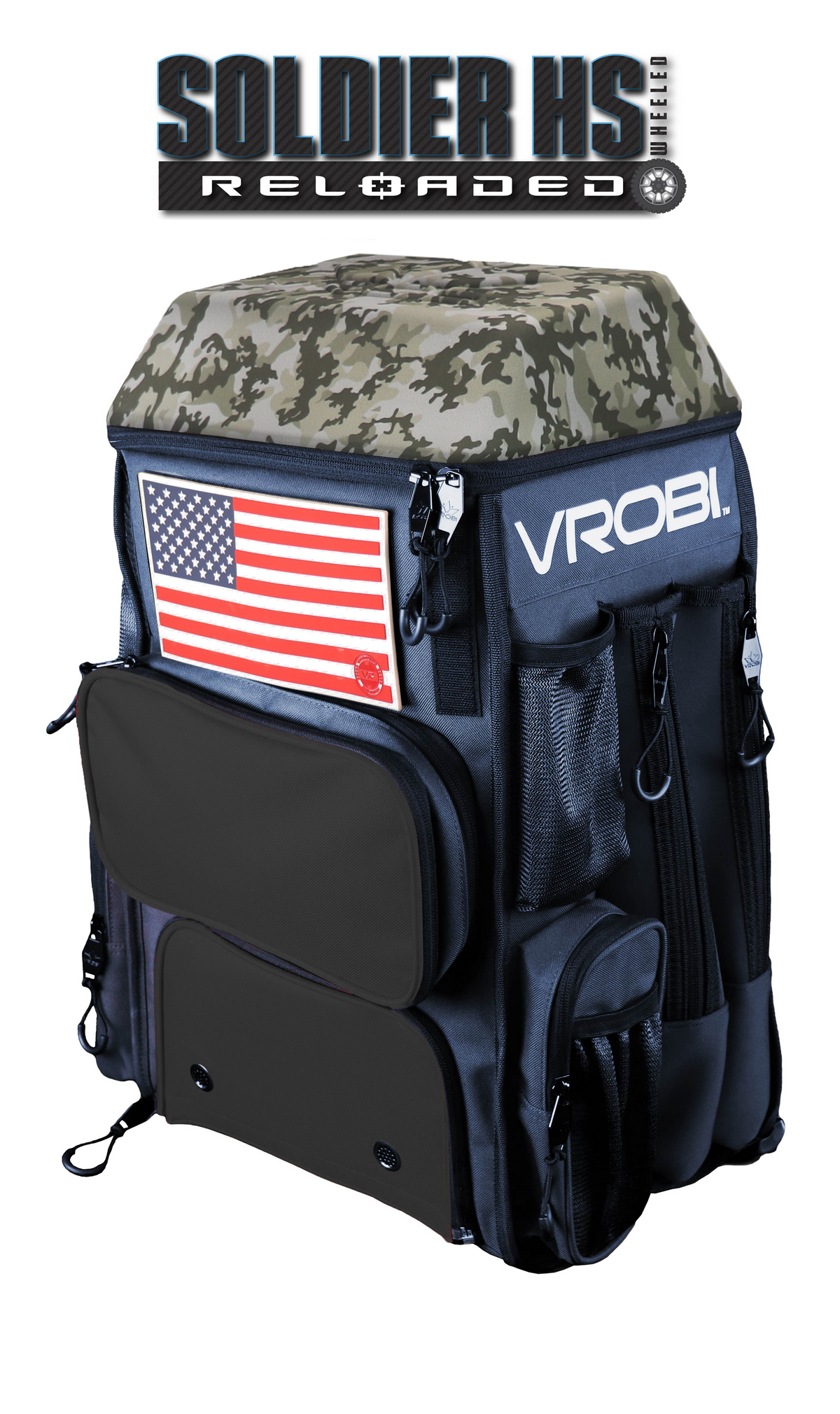 SOLDIER HS RELOADED ONE NATION ARMY WOODLAND CAMO WHEELED BAG