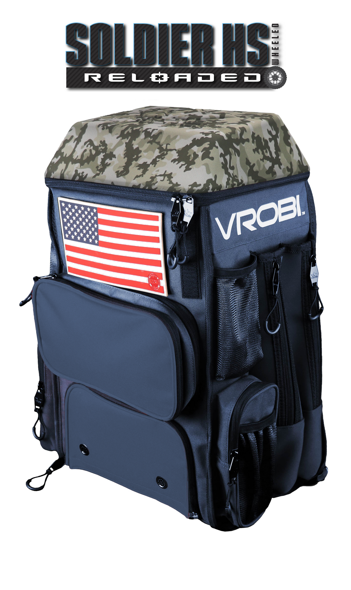 SOLDIER HS RELOADED ONE NATION ARMY WOODLAND CAMO WHEELED BAG