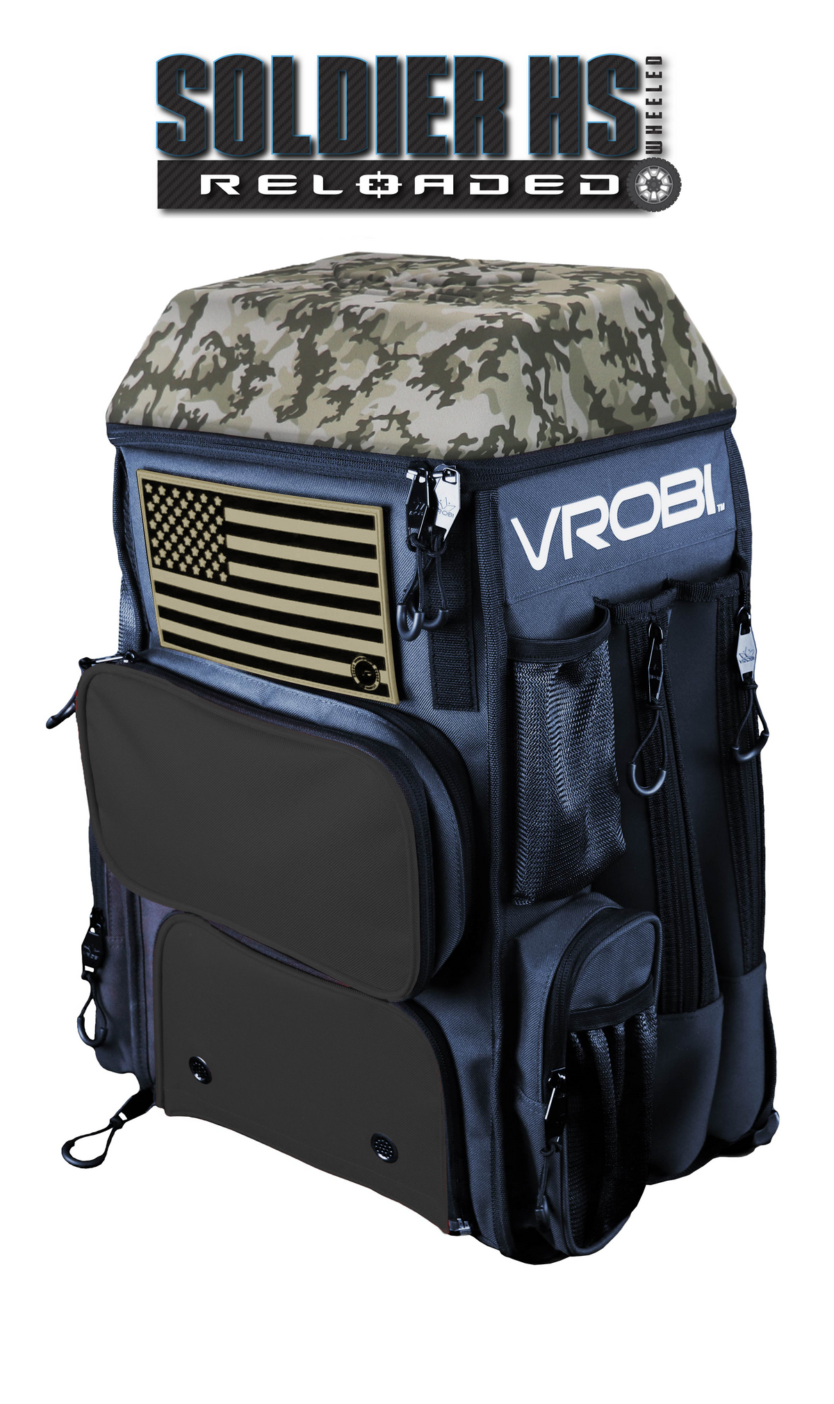 SOLDIER HS RELOADED ONE NATION ARMY WOODLAND CAMO WHEELED BAG
