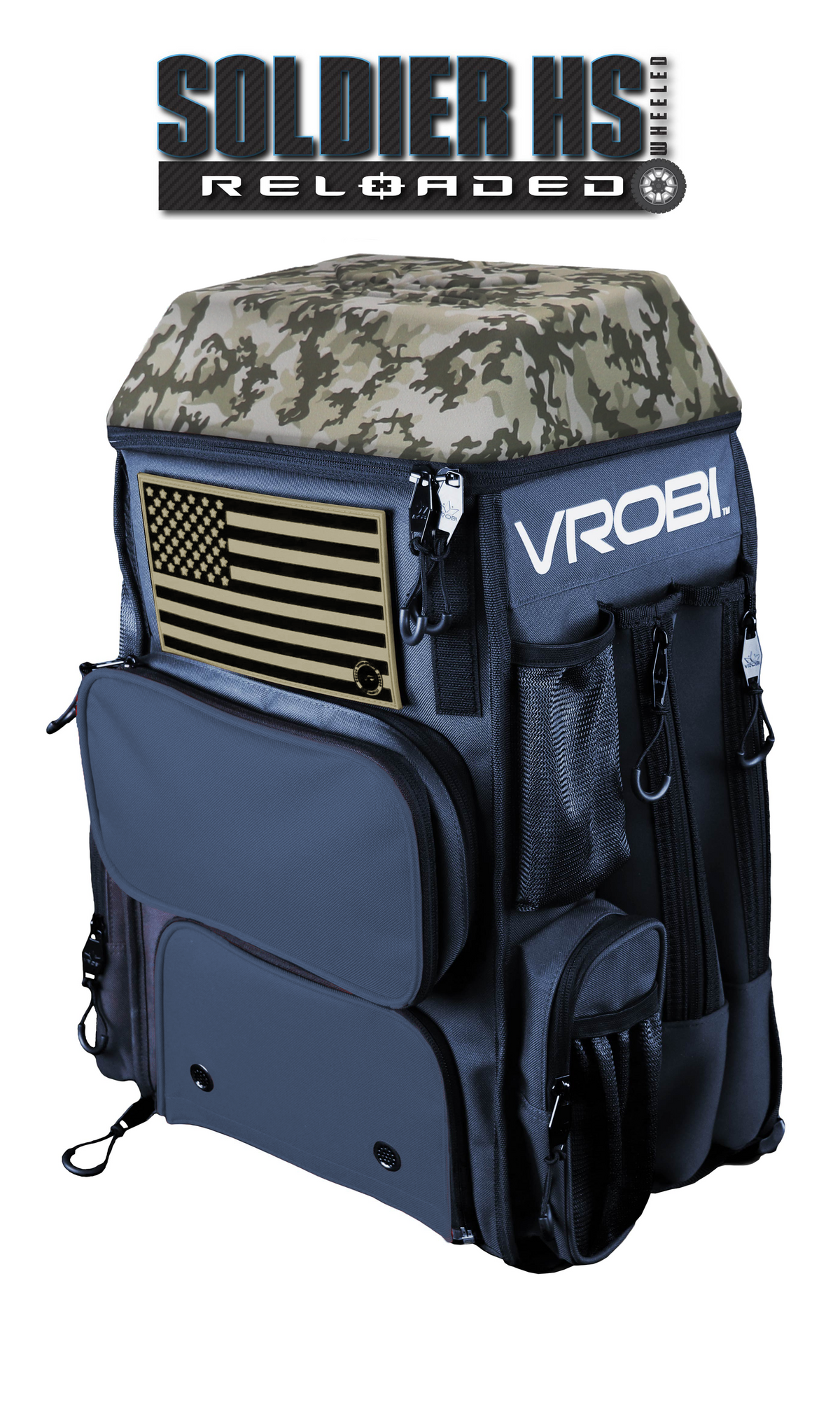 SOLDIER HS RELOADED ONE NATION ARMY WOODLAND CAMO WHEELED BAG