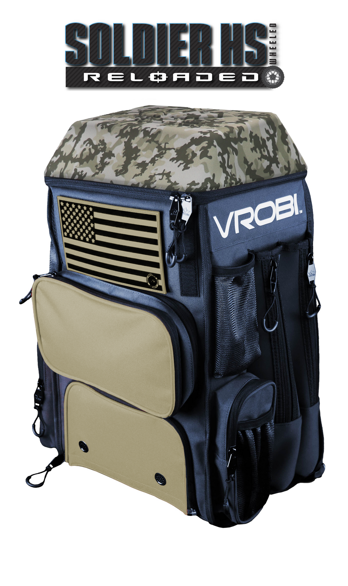 SOLDIER HS RELOADED ONE NATION ARMY WOODLAND CAMO WHEELED BAG
