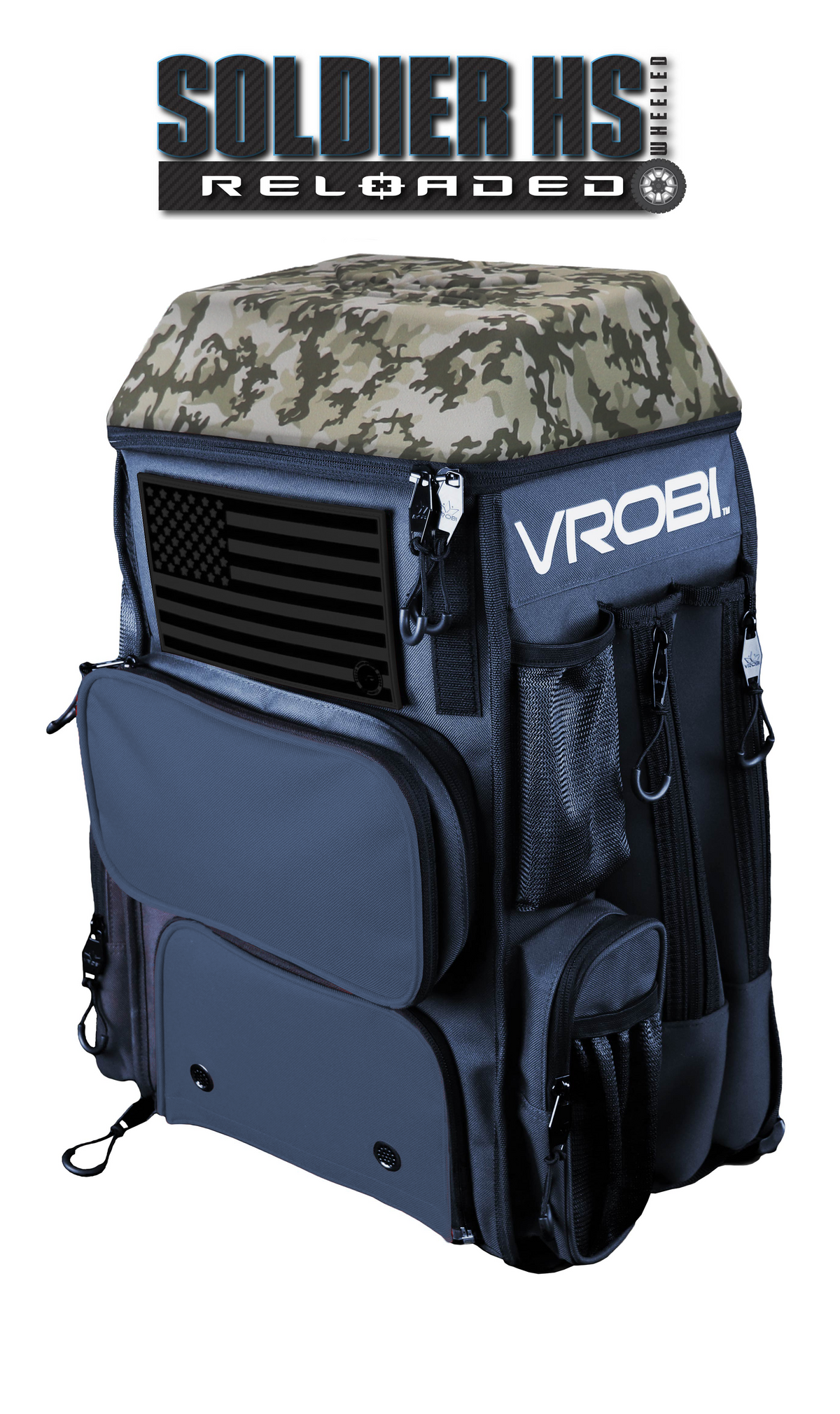 SOLDIER HS RELOADED ONE NATION ARMY WOODLAND CAMO WHEELED BAG