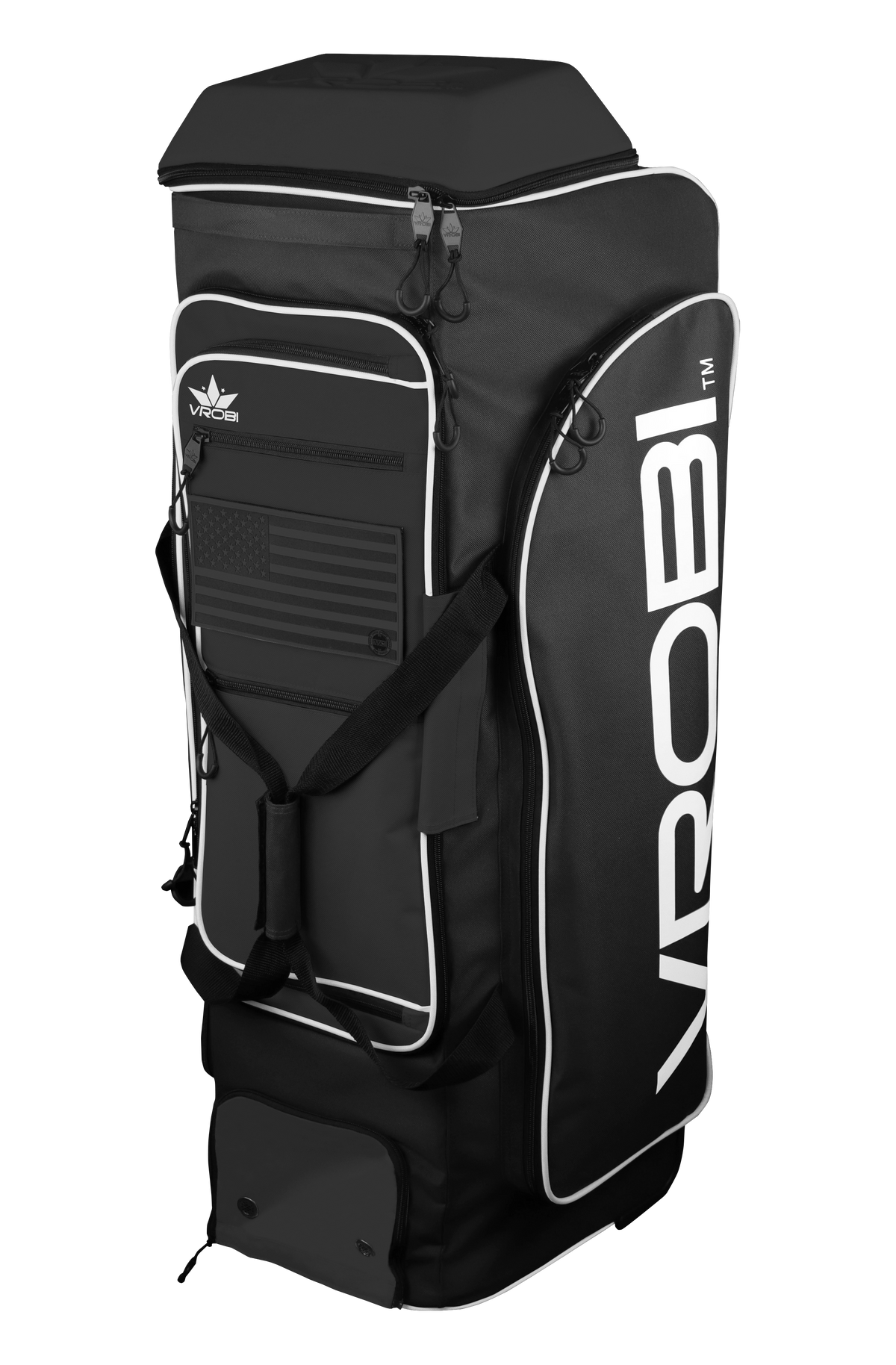 Black Baseball and Softball Wheeled Catchers Bag