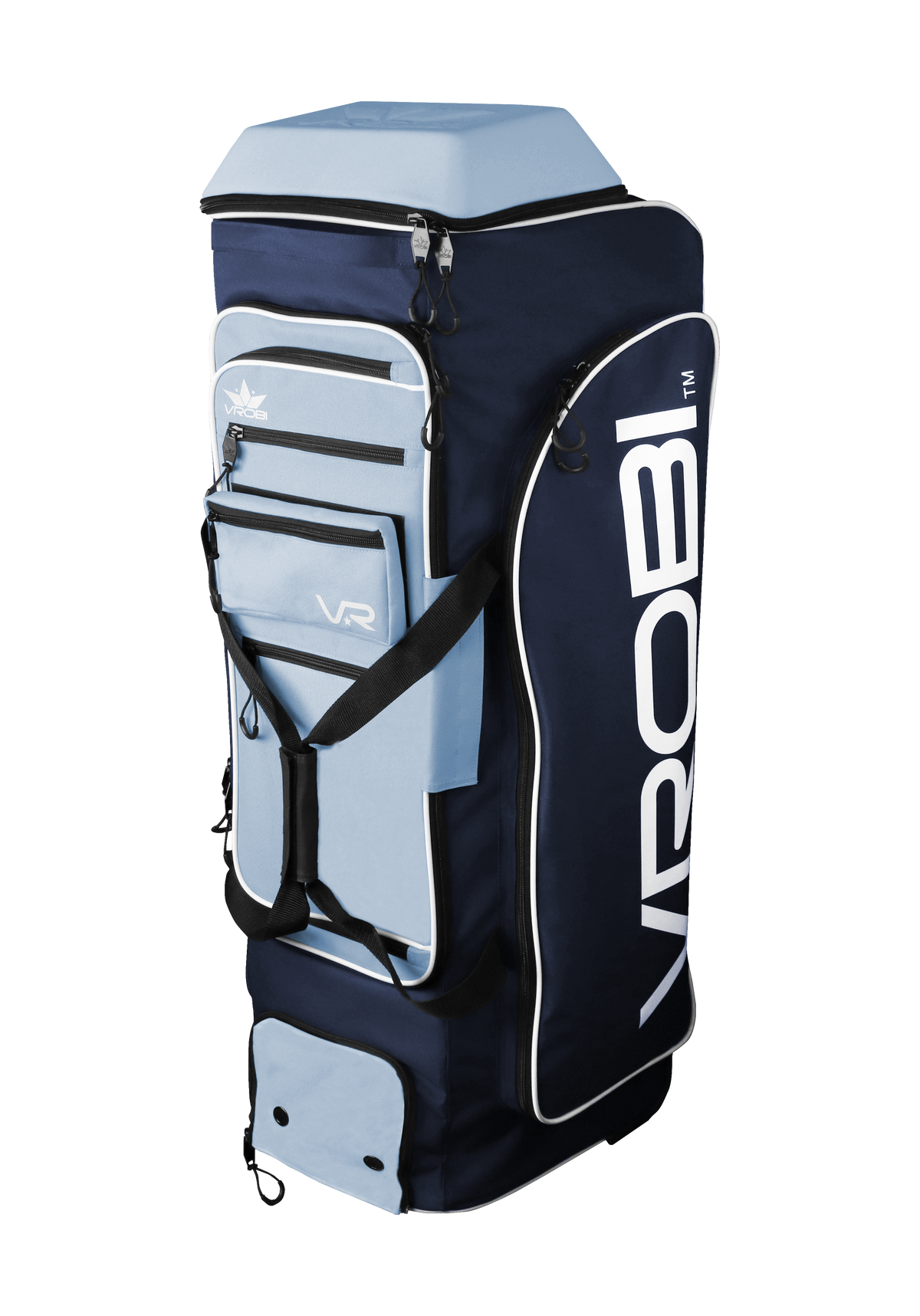 Navy and Columbia Blue Baseball and Softball Wheeled Catchers Bag