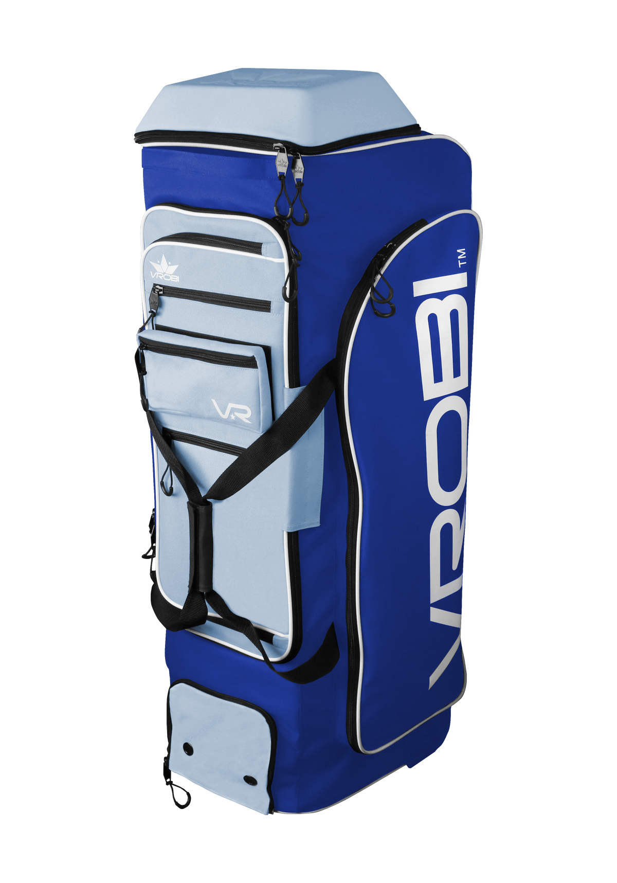 Royal Blue and Columbia Blue Baseball and Softball Wheeled Catchers Bag