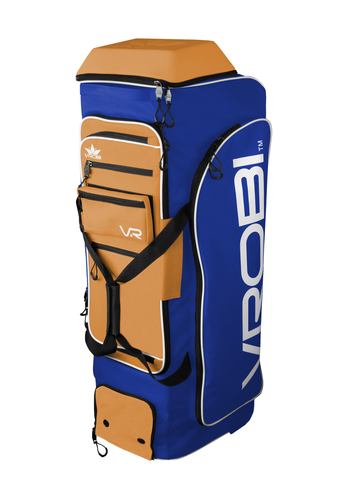 Royal Blue and Orange Baseball and Softball Wheeled Catchers Bag