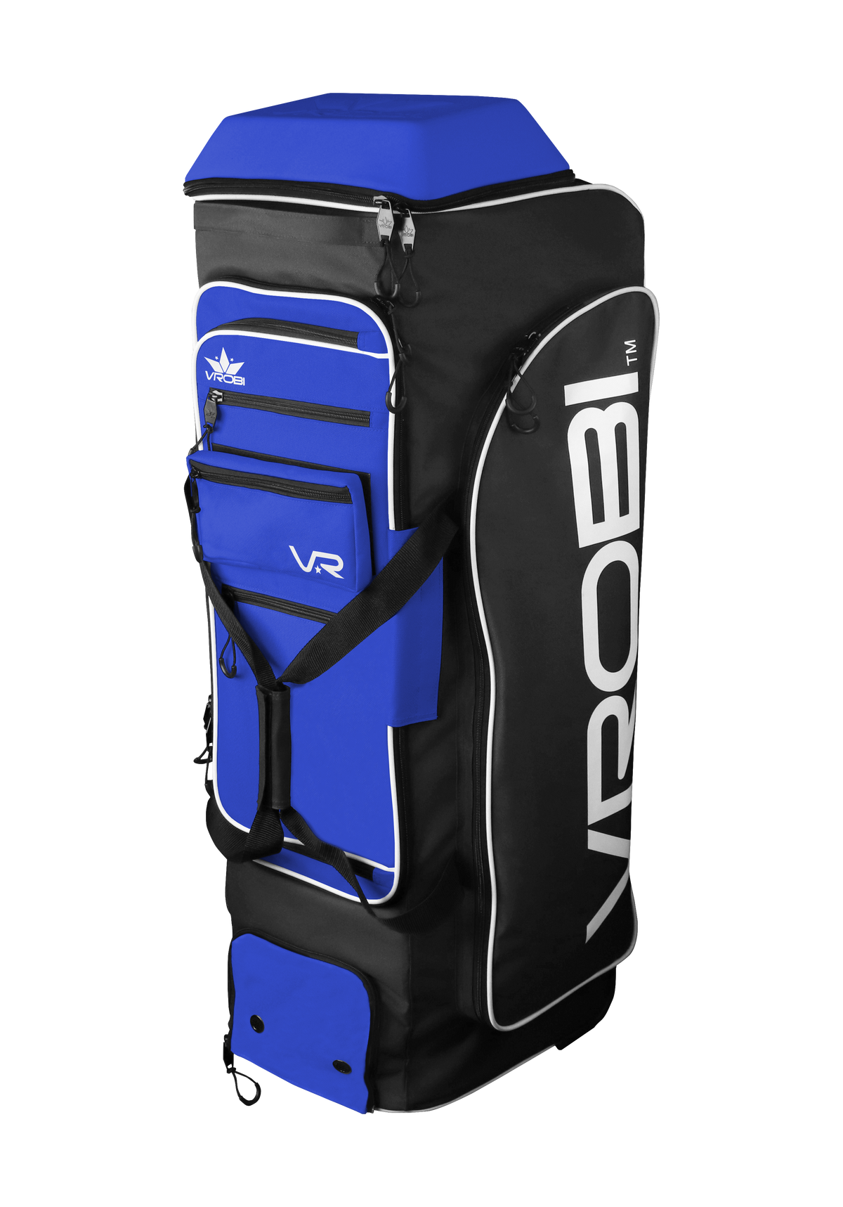 Black and Royal Blue Baseball and Softball Wheeled Catchers Bag