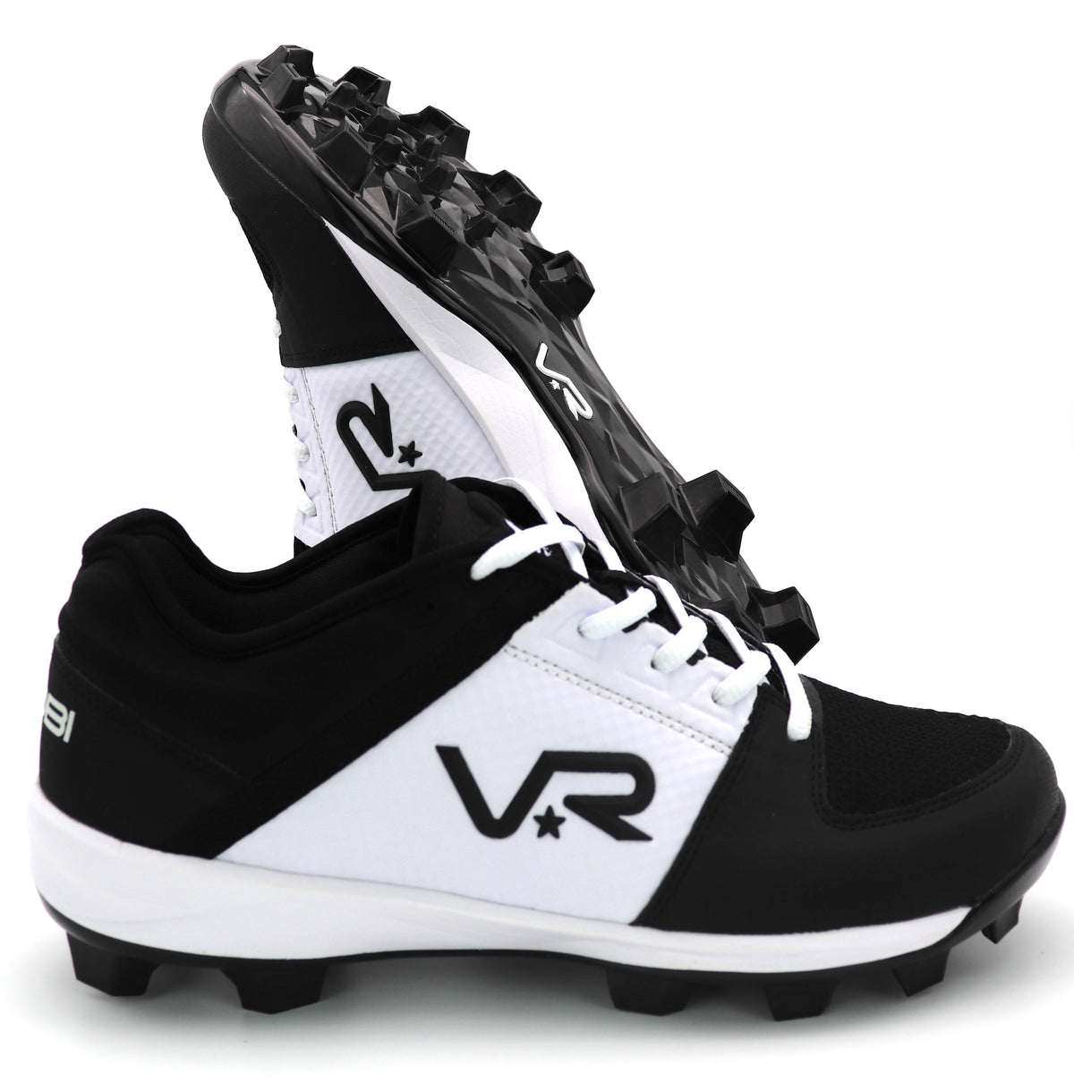 Men's/Youth VR76 TPU Cleats- Black/White
