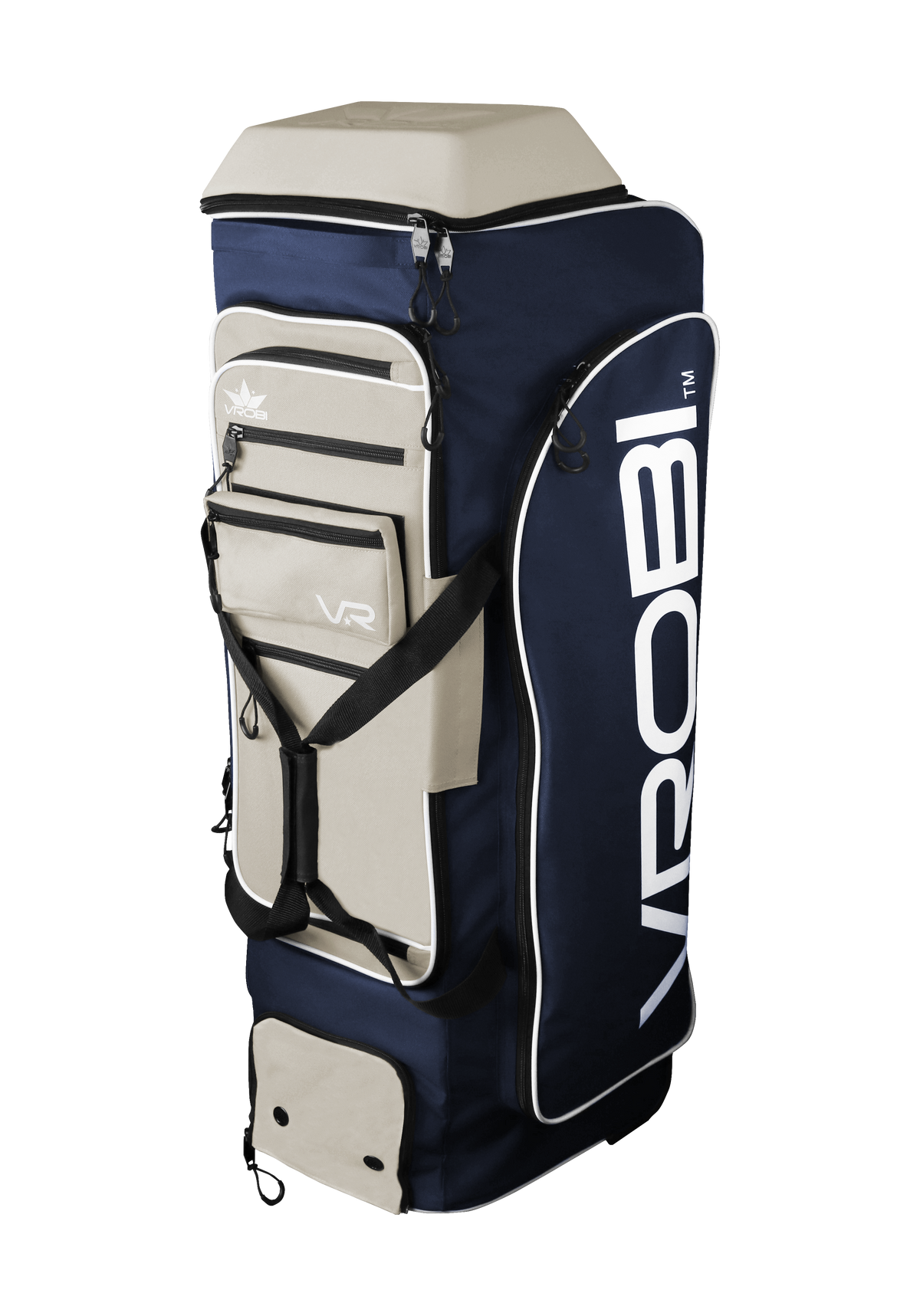Navy and Vegas Gold Baseball and Softball Wheeled Catchers Bag