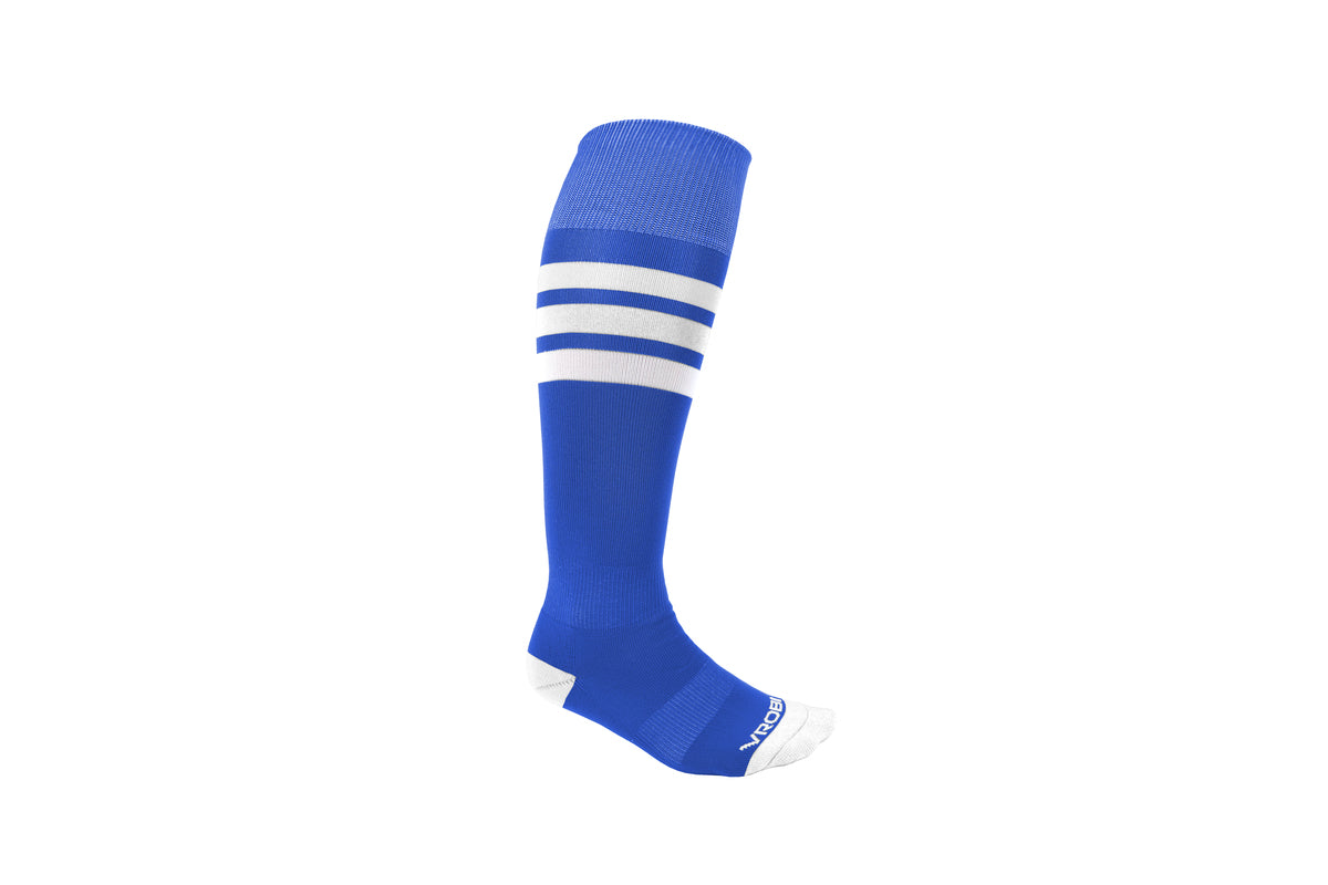 Royal Blue and White Striped Baseball and Softball Sock