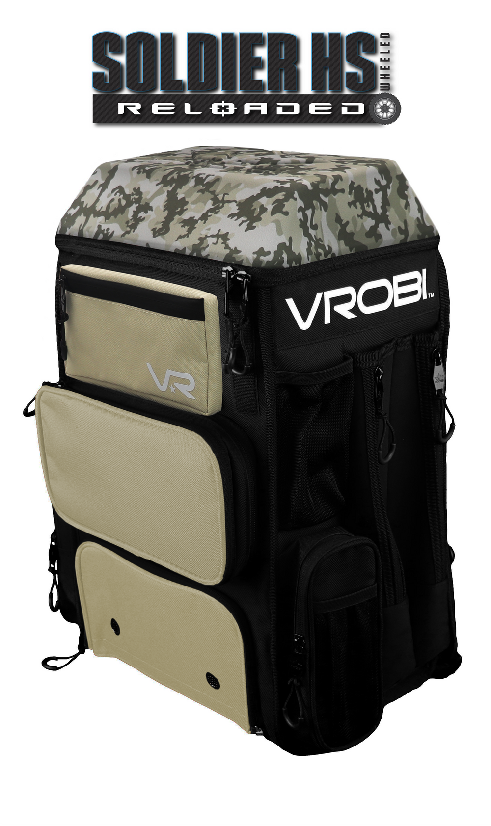SOLDIER HS RELOADED ARMY WOODLAND CAMO WHEELED BAG