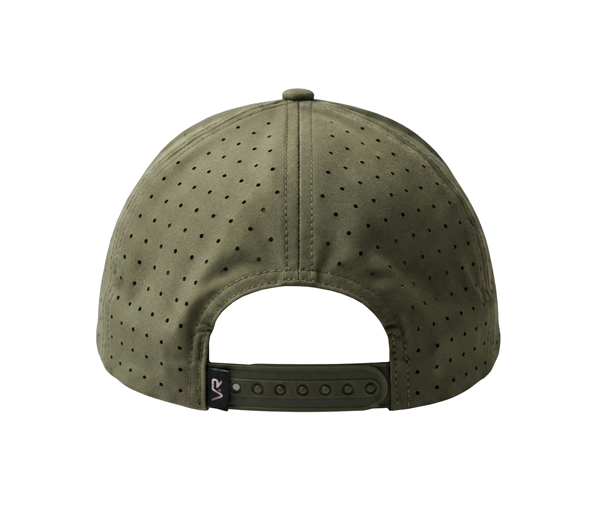 VR80 Low Profile Snapback Laser Perforated Hat- Army Green