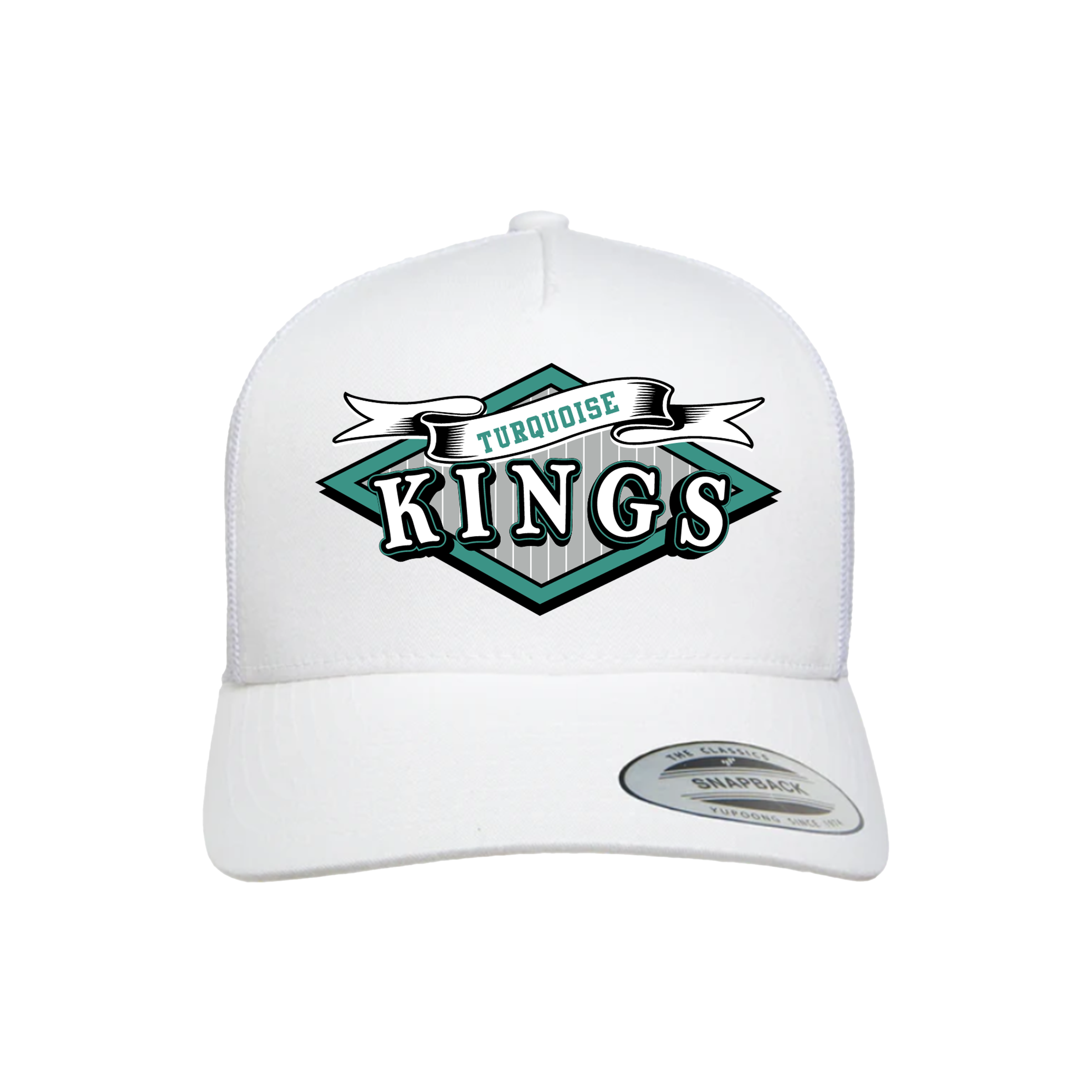 Turquoise Kings Baseball (Pitts)- Hat 1 (White)