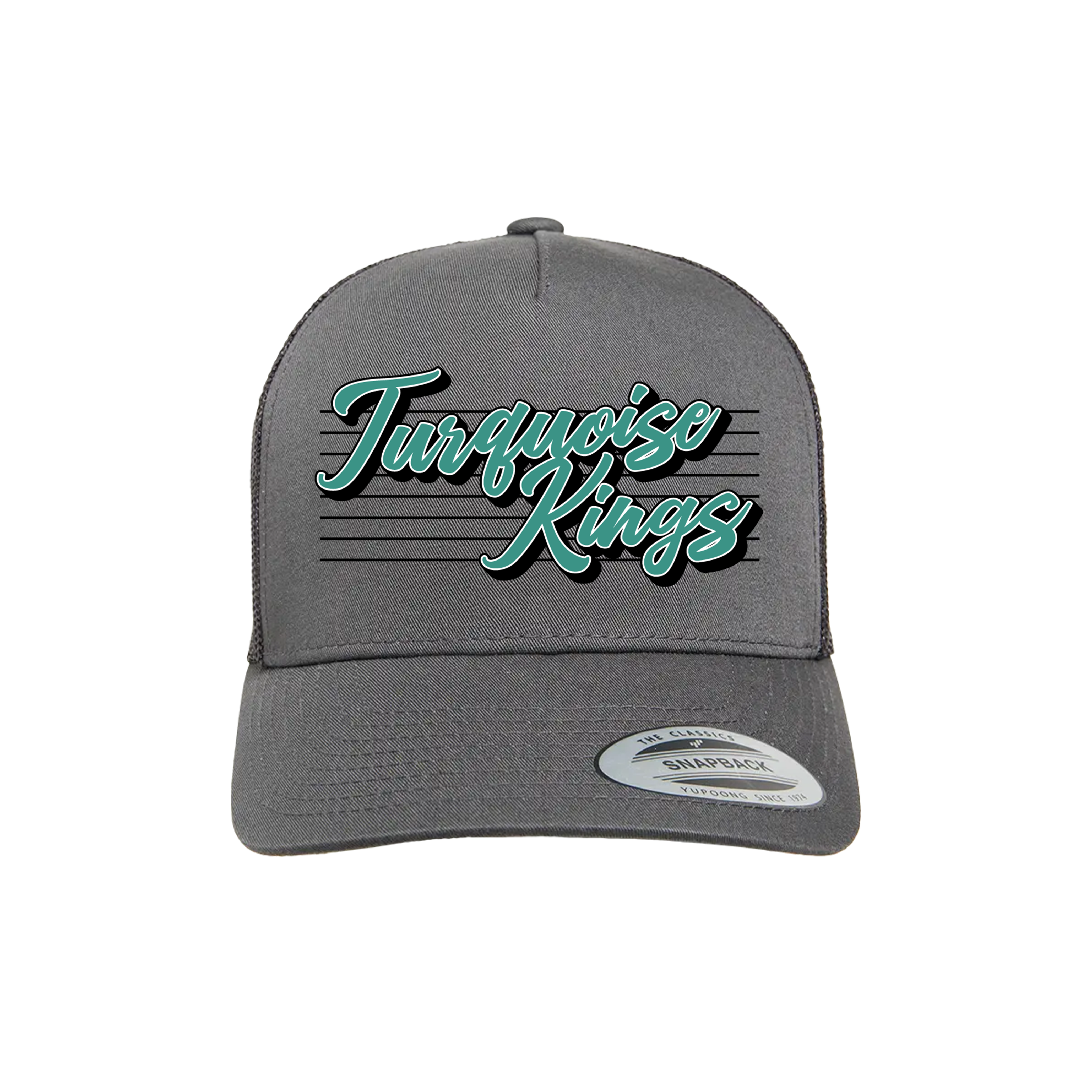 Turquoise Kings Baseball (Pitts)- Hat 3 (Charcoal)