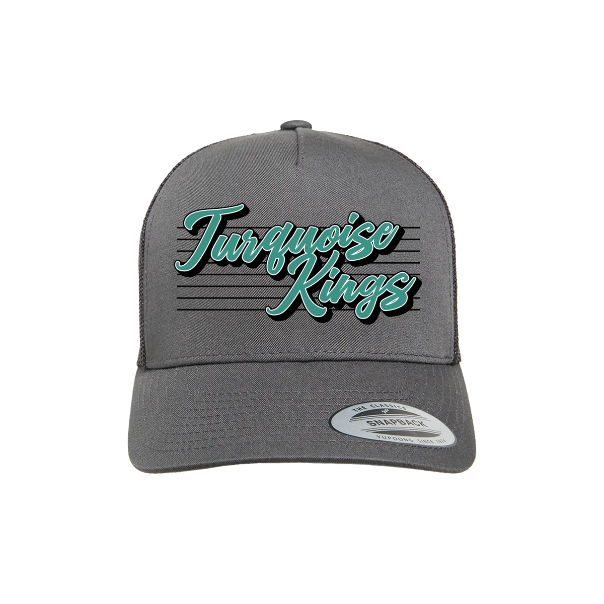 Turquoise Kings Baseball (Pitts)- Hat 3 (Charcoal)