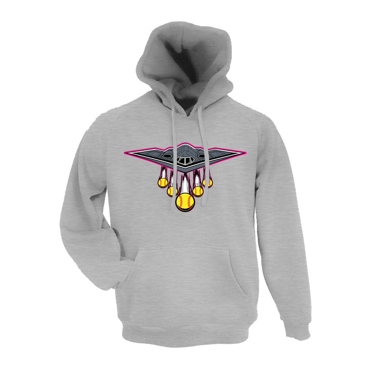 Back Road Bombers Fastpitch (Bear) Hoodie 1 (Grey)