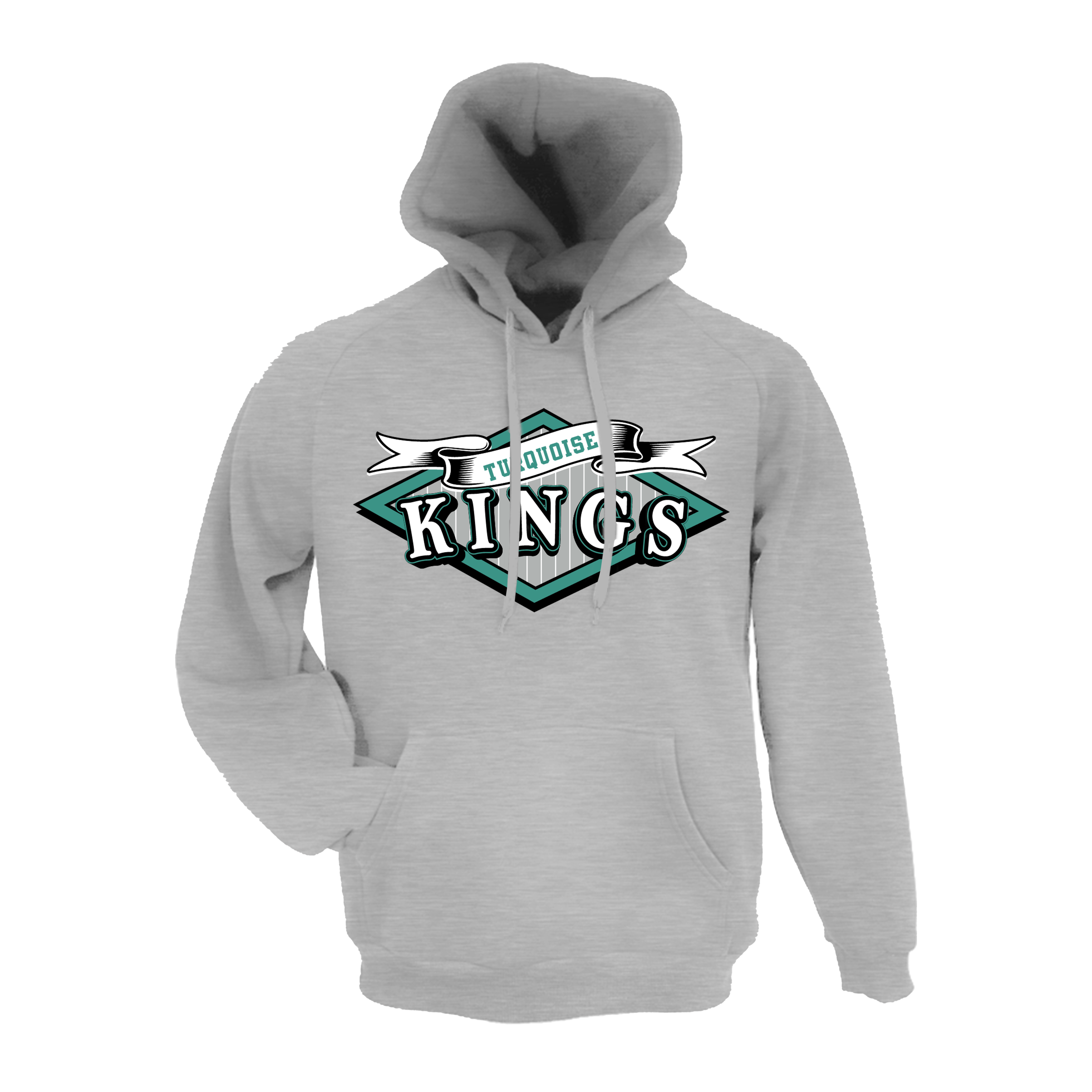 Turquoise Kings Baseball (Pitts)- Hoodie 1 (Grey)