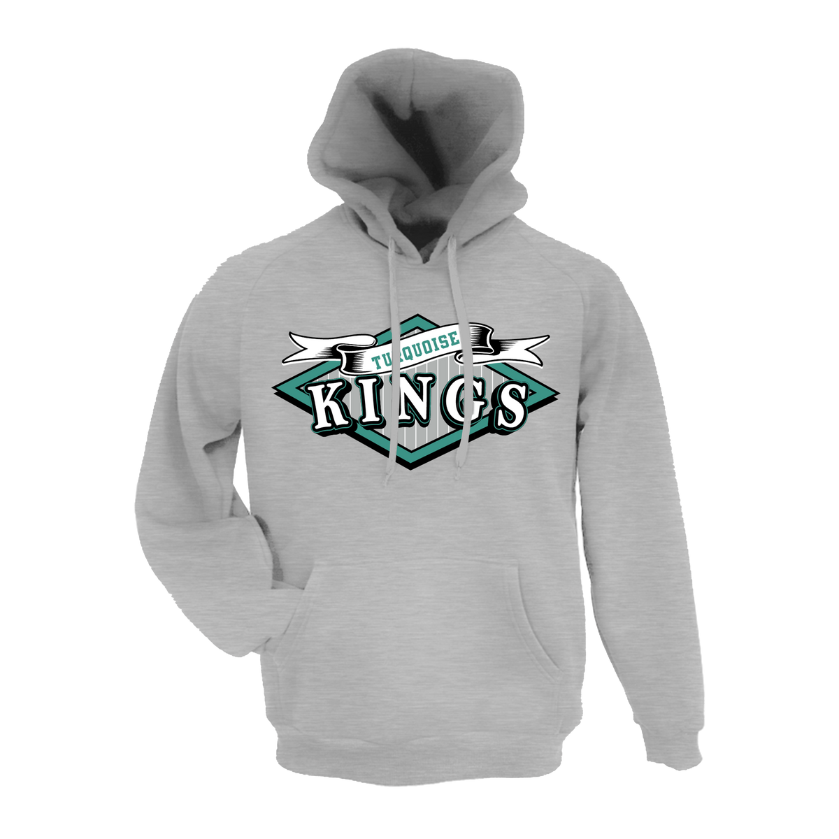 Turquoise Kings Baseball (Pitts)- Hoodie 1 (Grey)