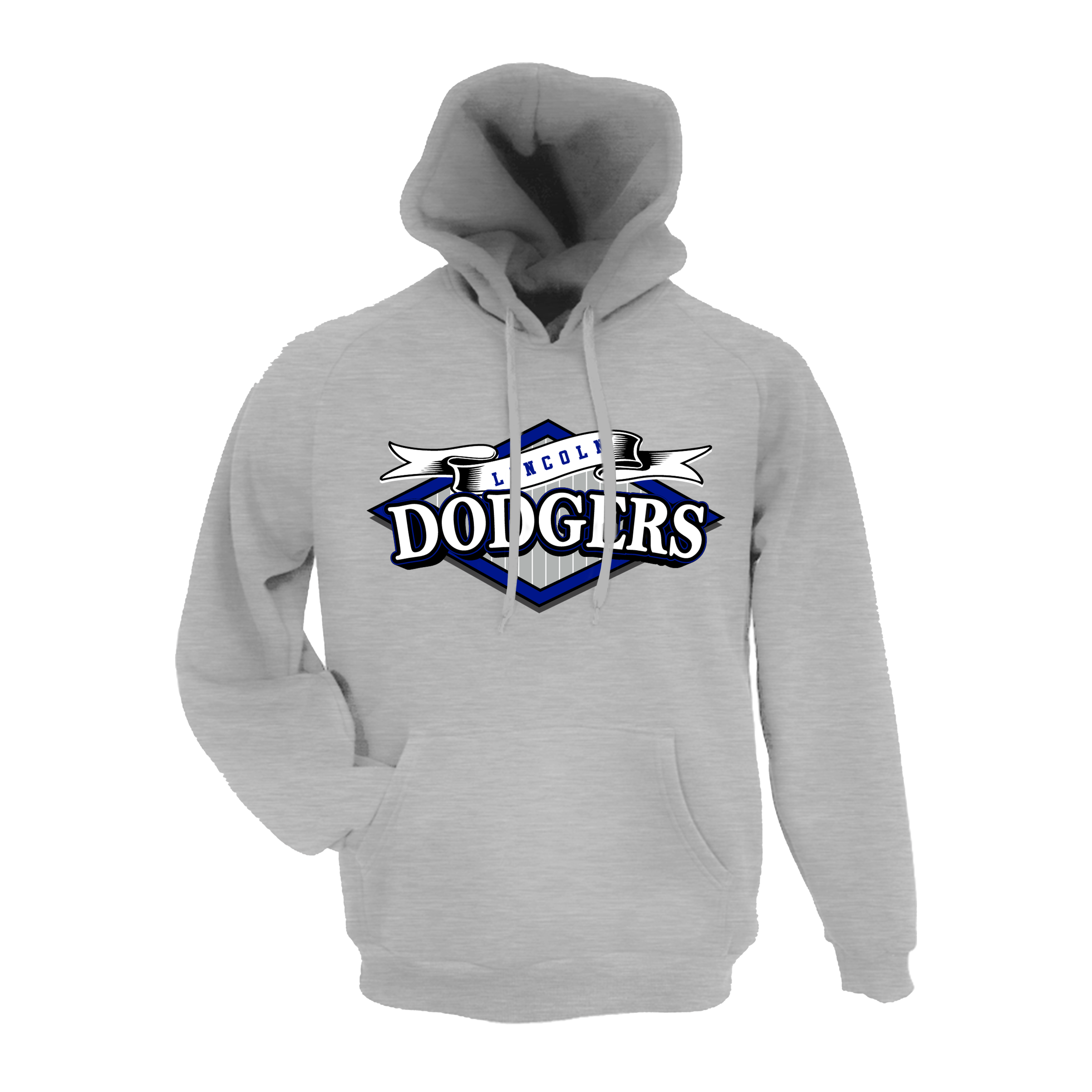 Lincoln Dodgers Baseball (Bade) 2026- Hoodie 1 (Grey)