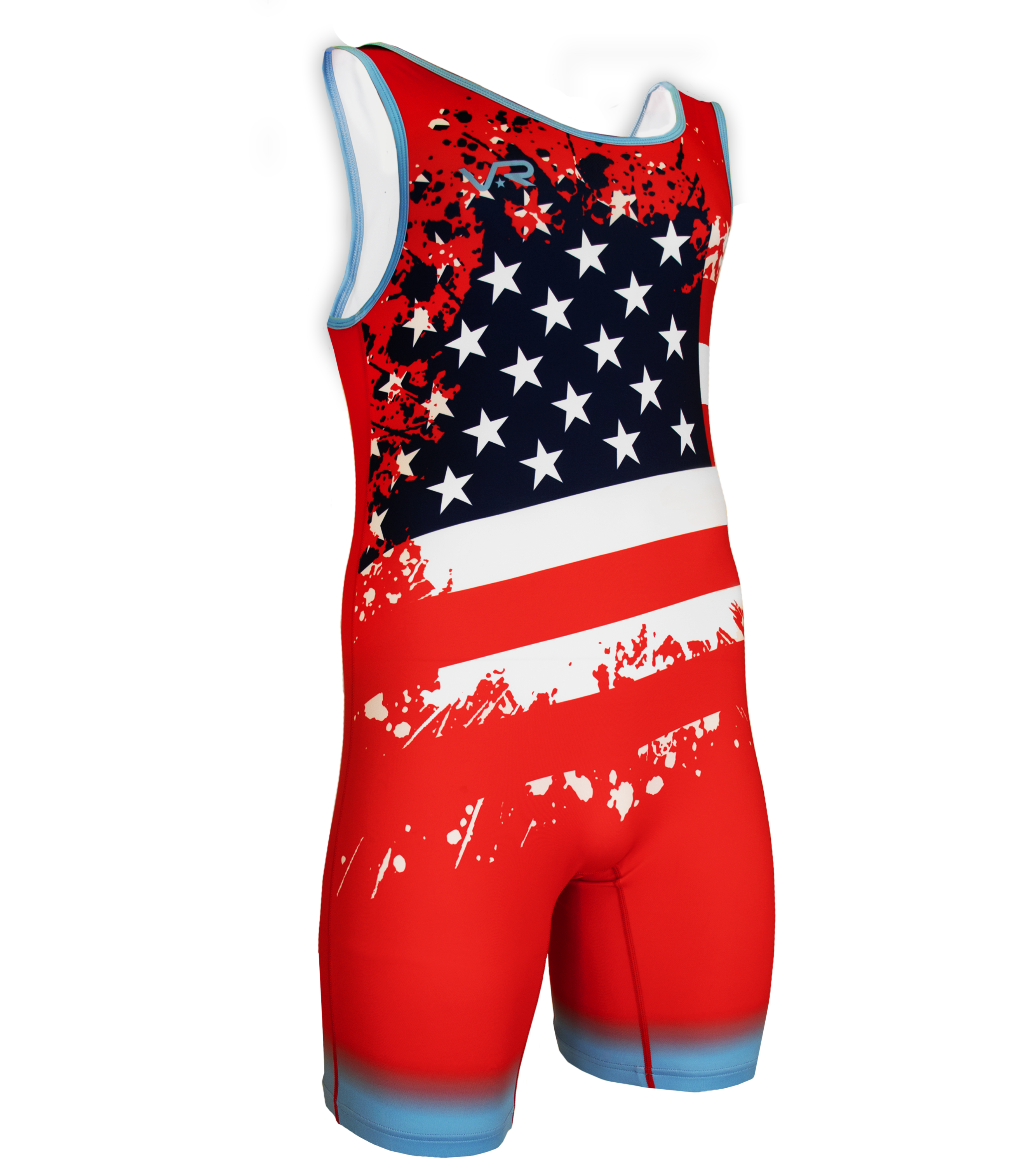 Youth Freestyle Wrestling Singlet- Stars and Stripes- Red
