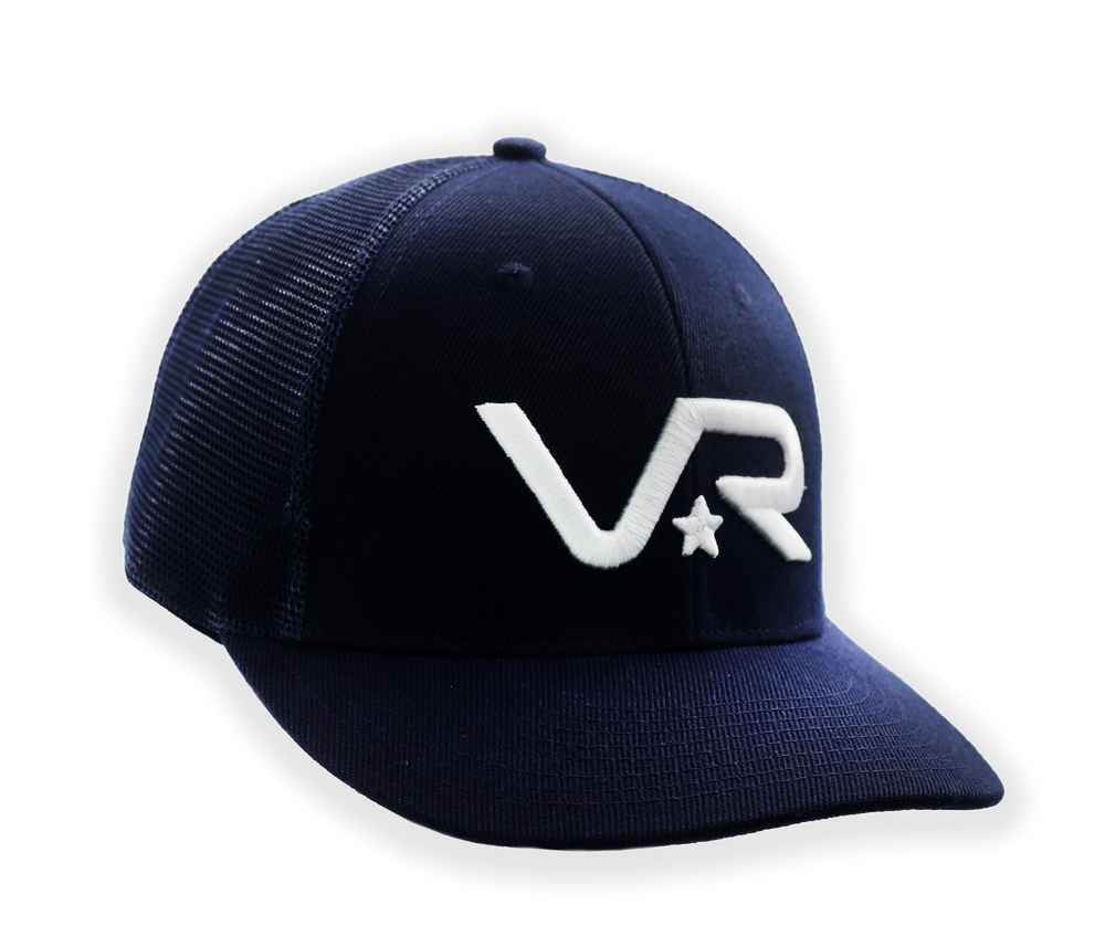 VR80 Low Profile Snapback Trucker Hat-Navy/White