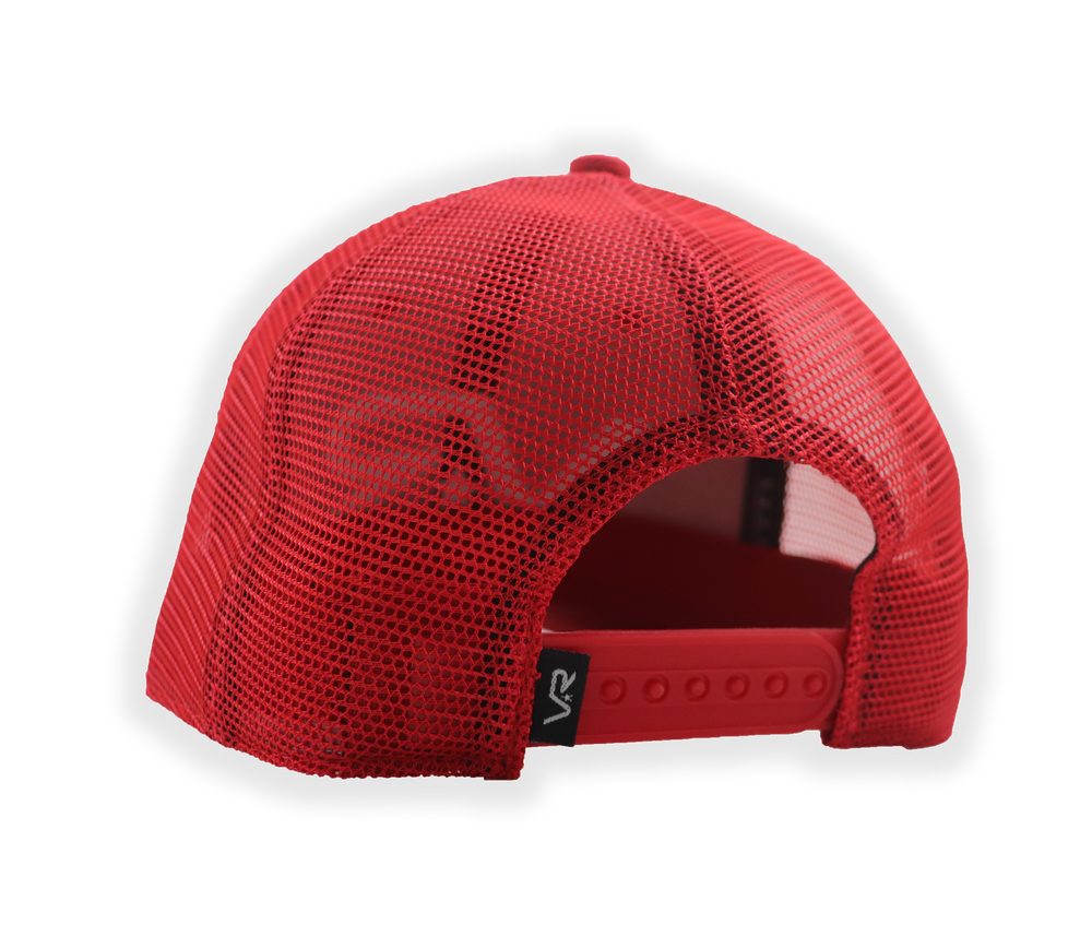 VR80 Low Profile Snapback Trucker Hat-Red/White