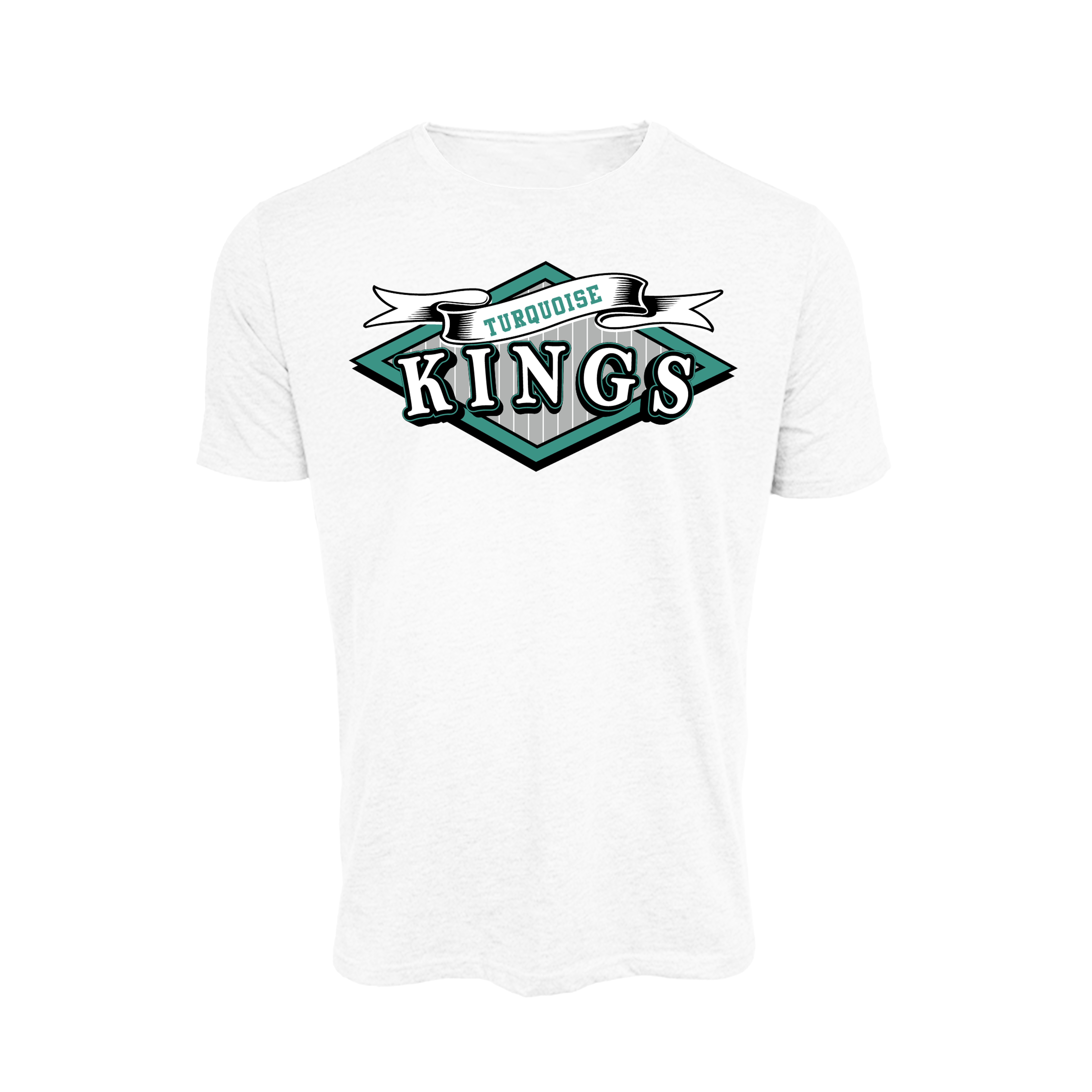 Turquoise Kings Baseball (Pitts)- T Shirt 1 (White)