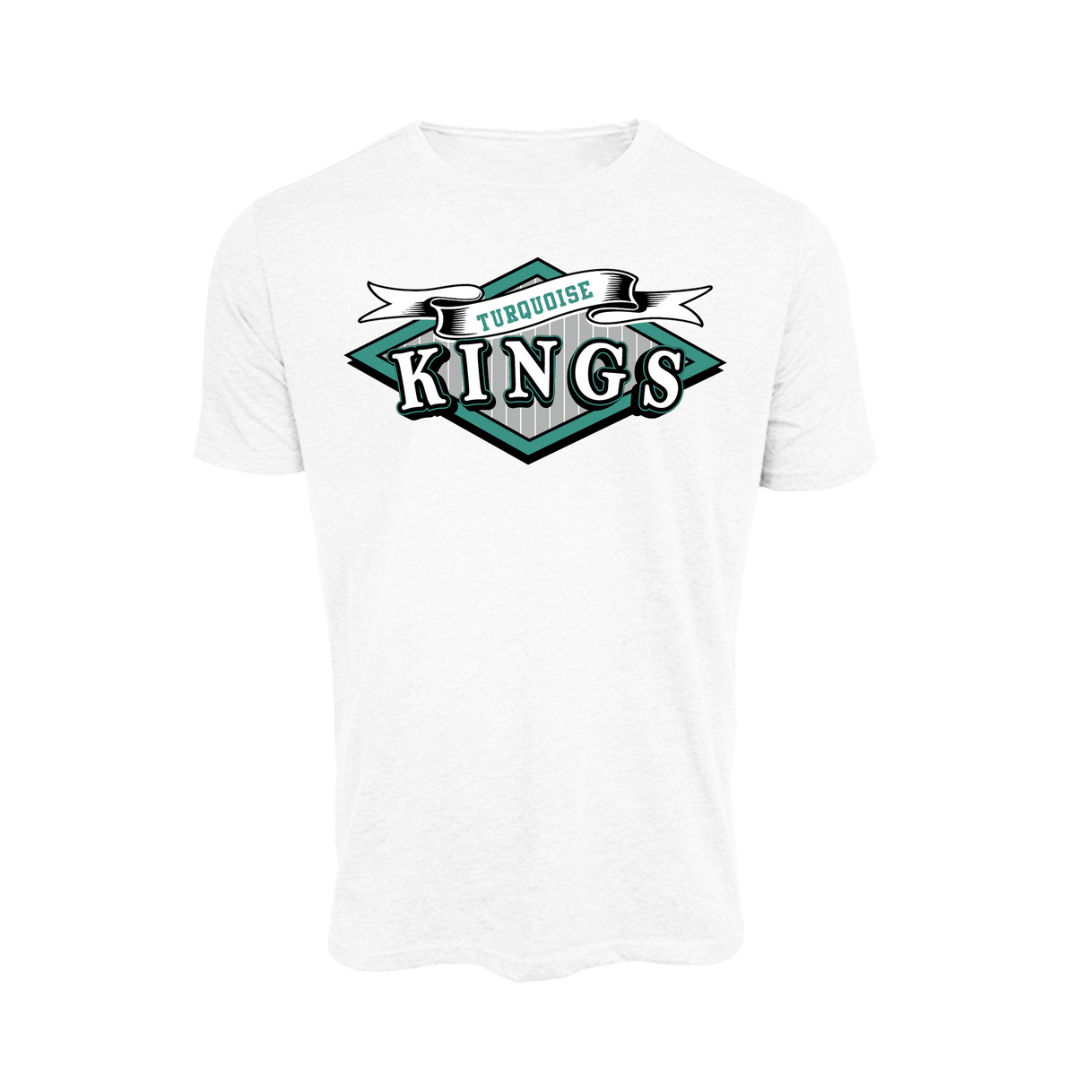 Turquoise Kings Baseball (Pitts)- T Shirt 1 (White)
