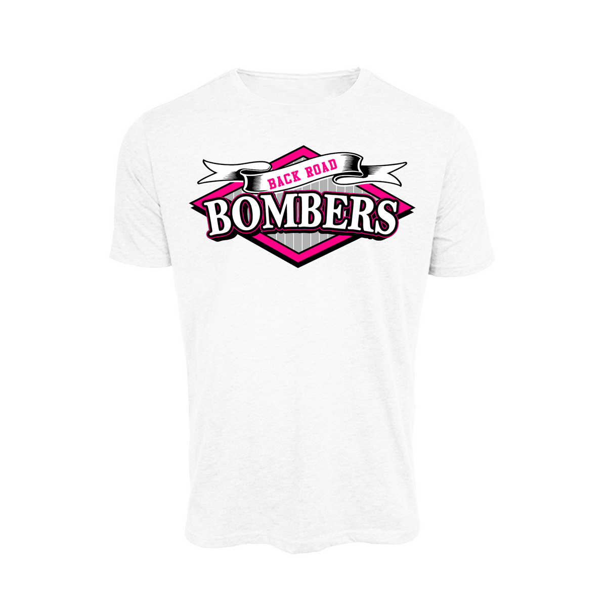 Back Road Bombers Fastpitch (Bear)- T Shirt 1 (White)