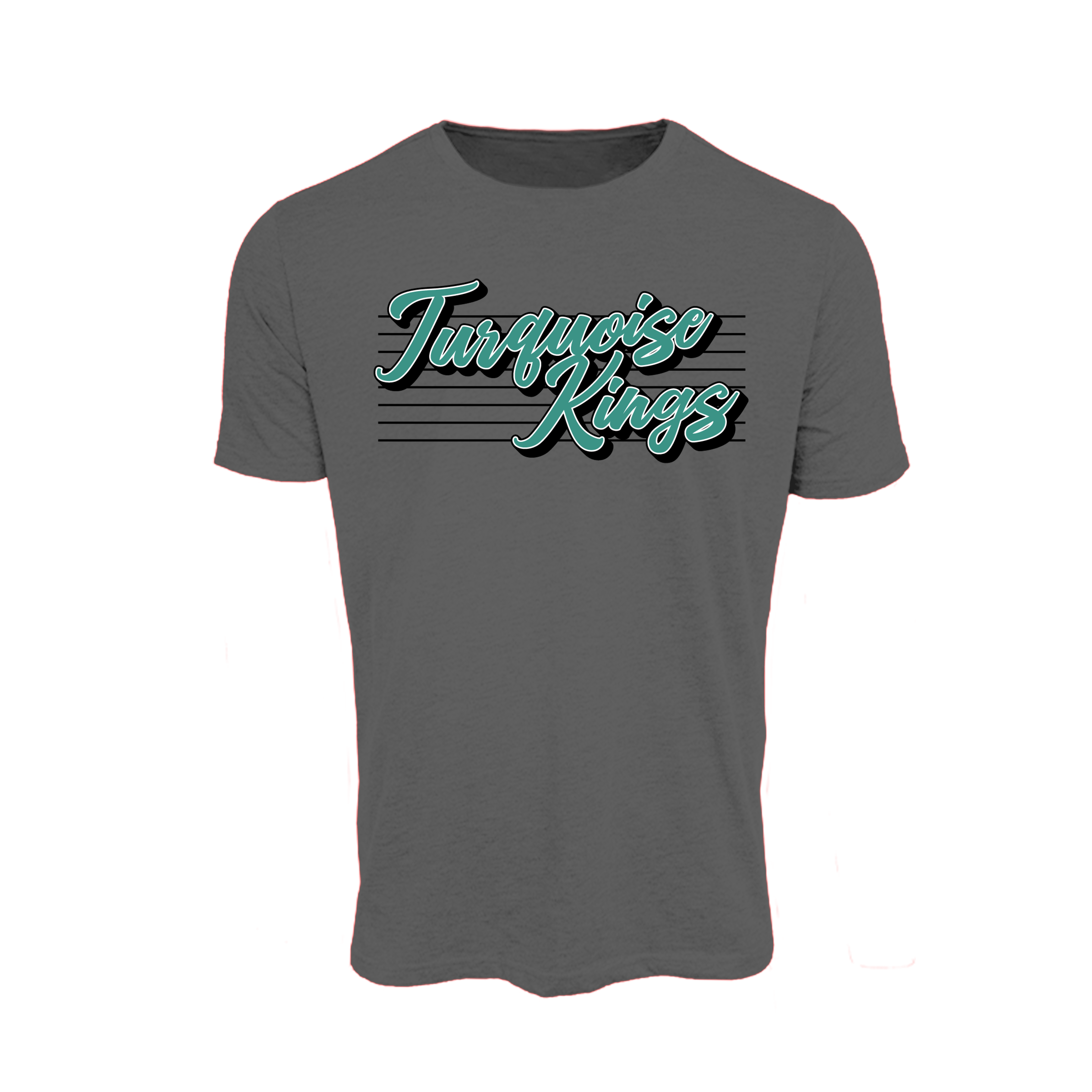 Turquoise Kings Baseball (Pitts)- T Shirt 3 (Charcoal)