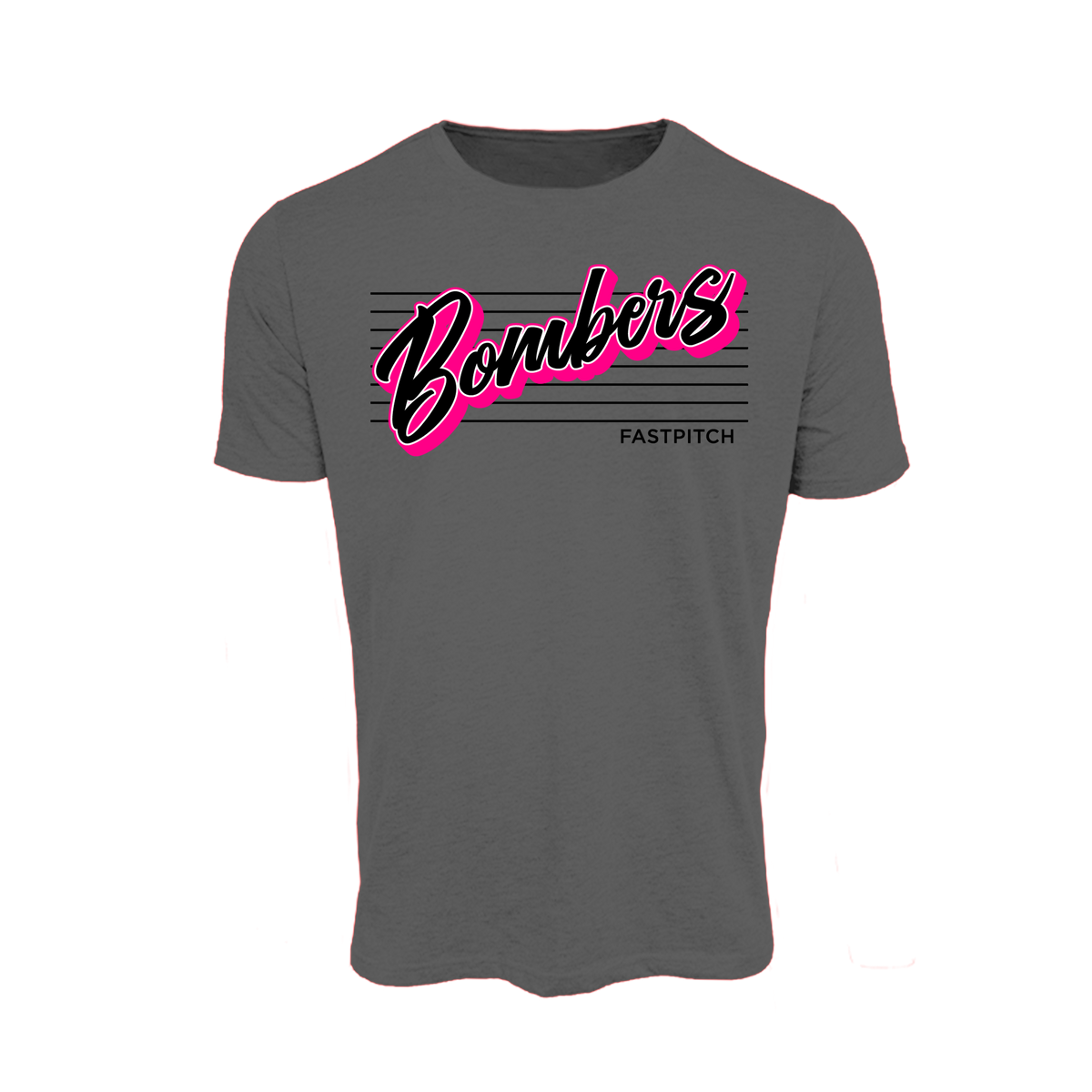 Back Road Bombers Fastpitch (Bear)- T Shirt 3 (Charcoal)