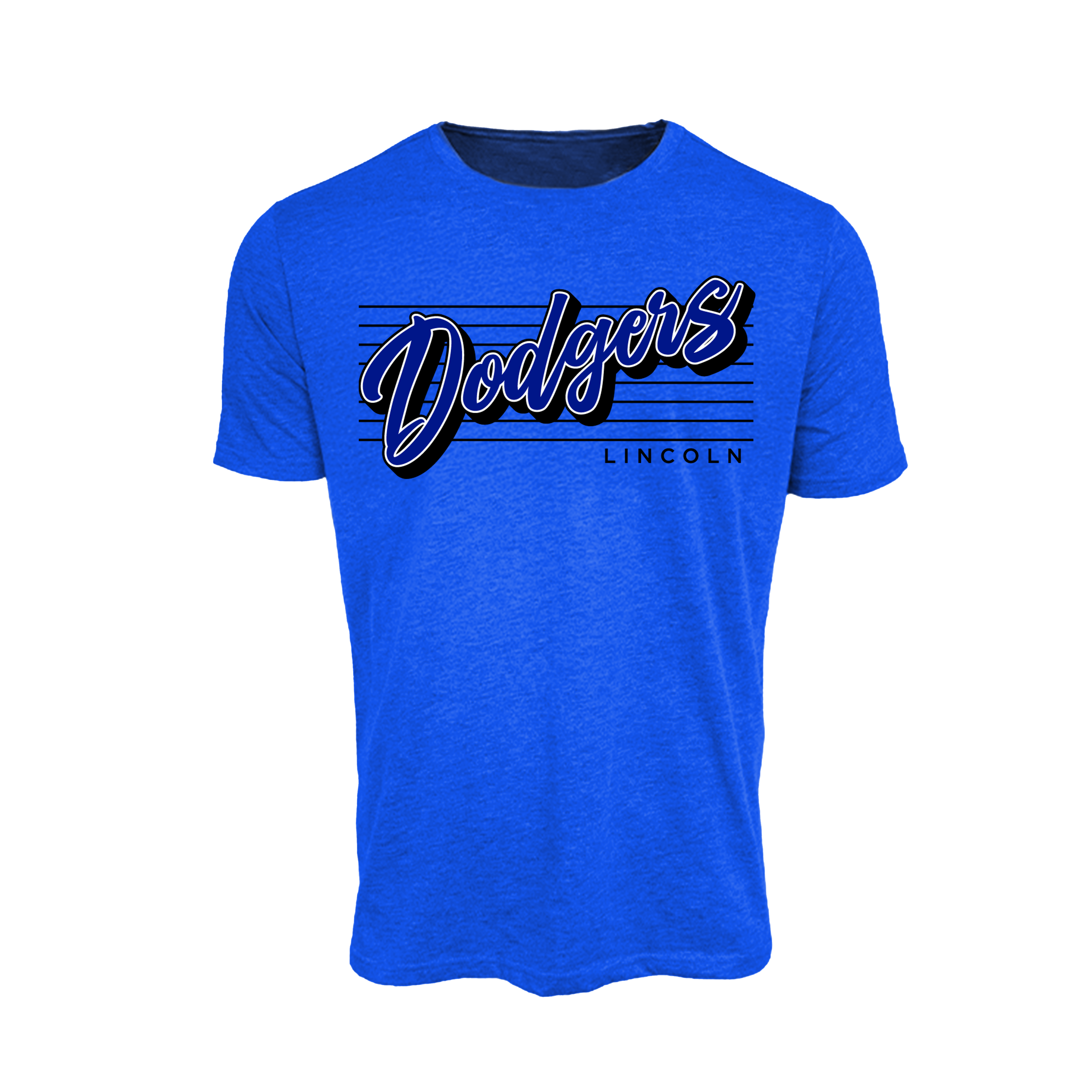 Lincoln Dodgers Baseball (Bade) 2026- T Shirt 3 (Royal Blue)