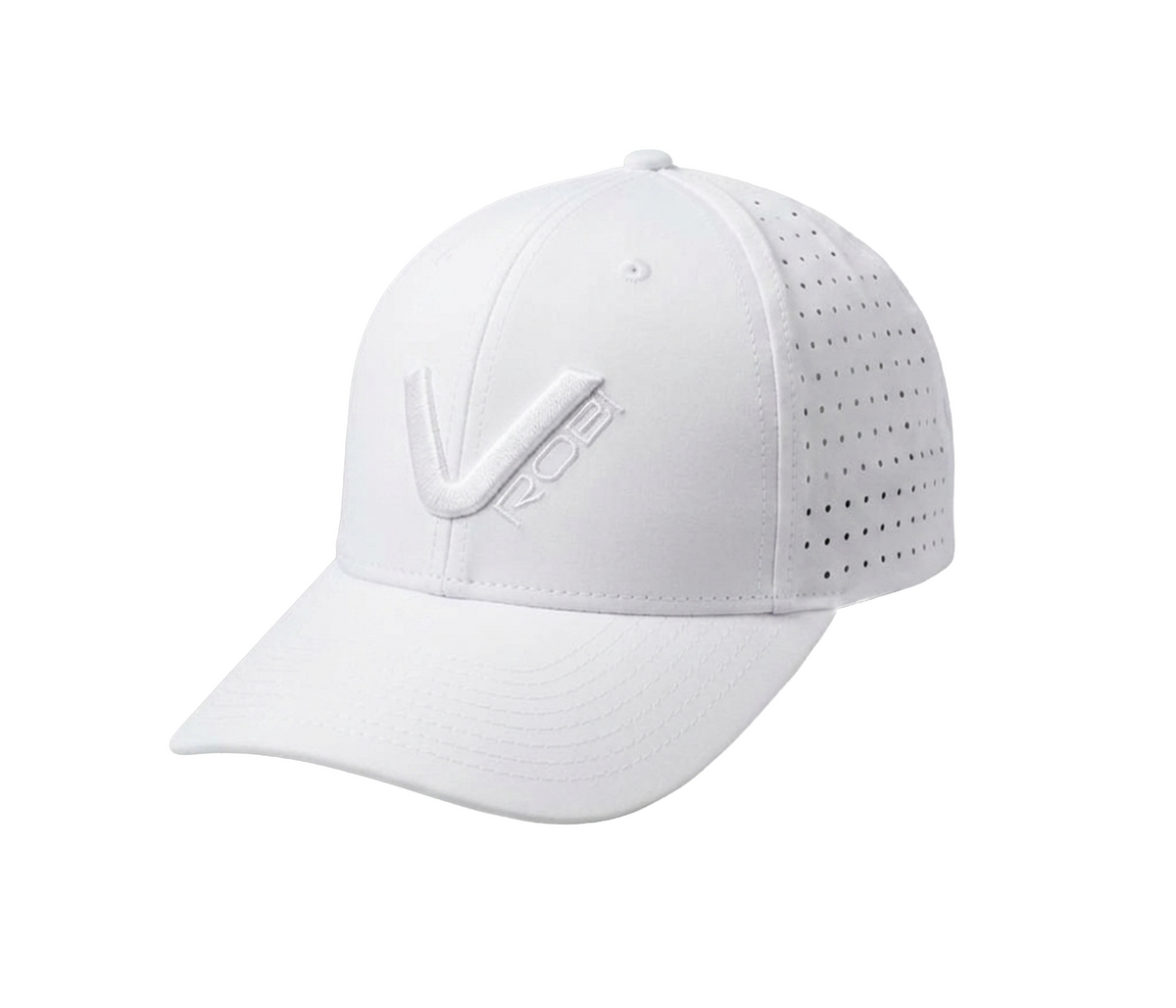 VR80 Low Profile Snapback Laser Perforated Hat- White