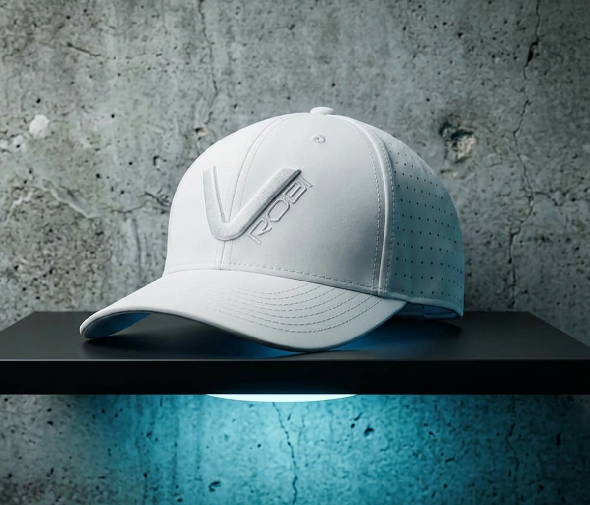VR80 Low Profile Snapback Laser Perforated Hat- White