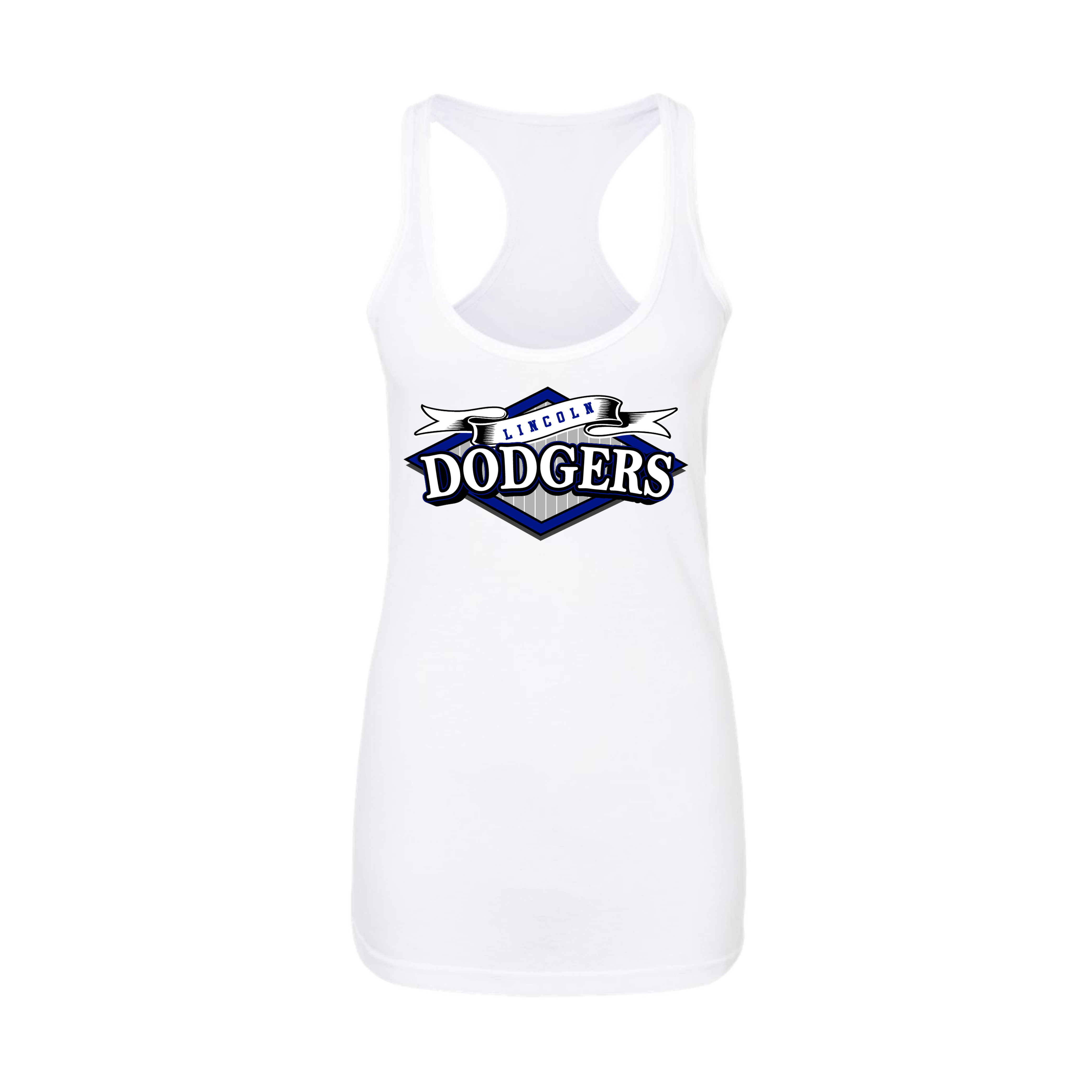 Lincoln Dodgers Baseball (Bade) 2026- Women's Tank Top 1 (White)