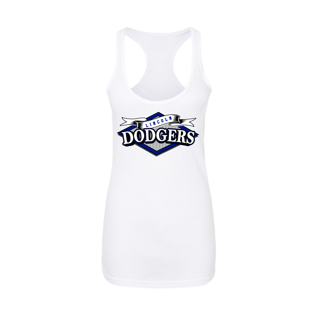 Lincoln Dodgers Baseball (Bade) 2026- Women's Tank Top 1 (White ...