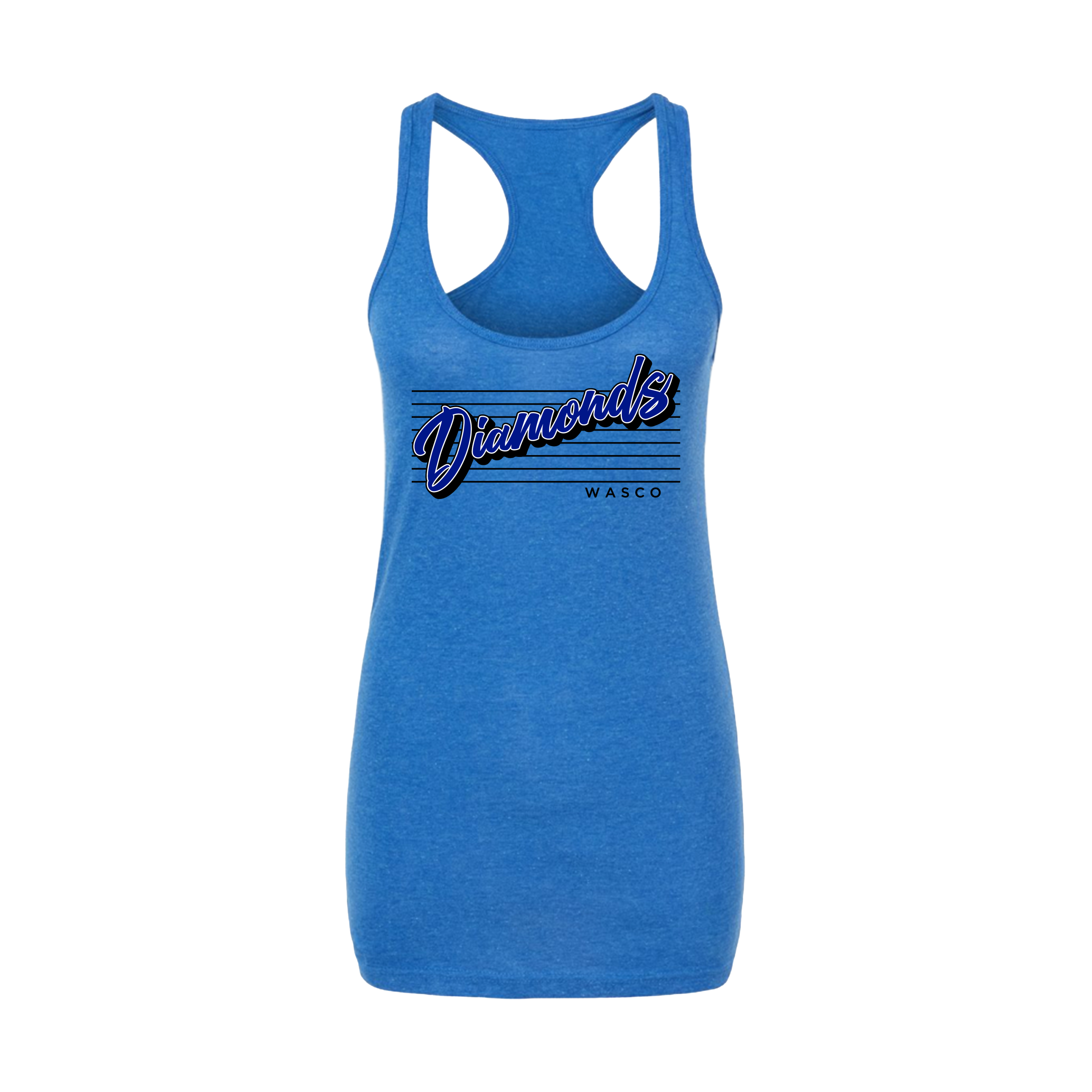 Wasco Diamonds Fastpitch (Morrow) 2026- Women's Tank Top 2 (Heather Royal Blue)
