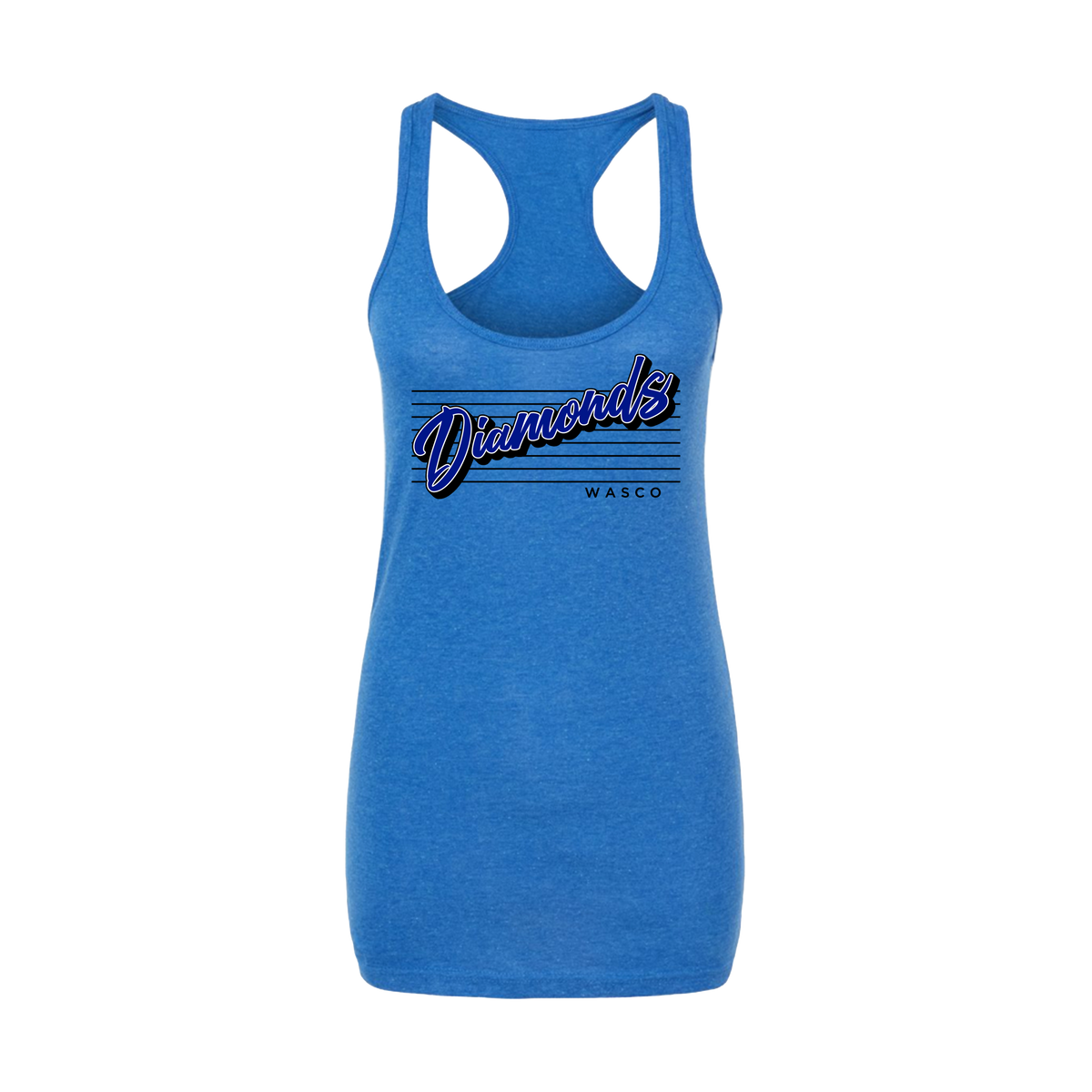 Wasco Diamonds Fastpitch (Morrow) 2026- Women's Tank Top 2 (Heather Royal Blue)