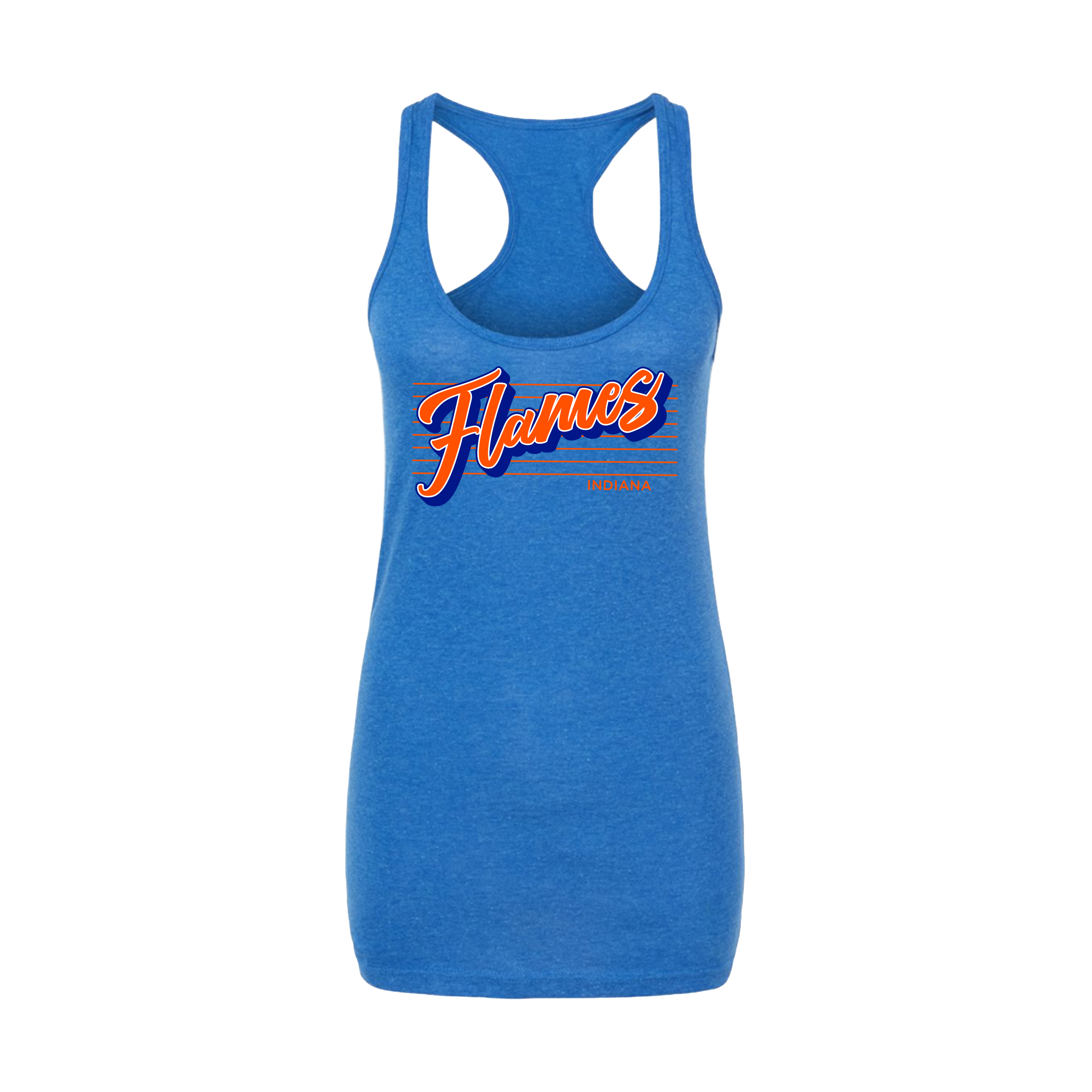 Indiana Flames (Brammer) Fastpitch- Women's Tank Top 2 (Heather Royal Blue)
